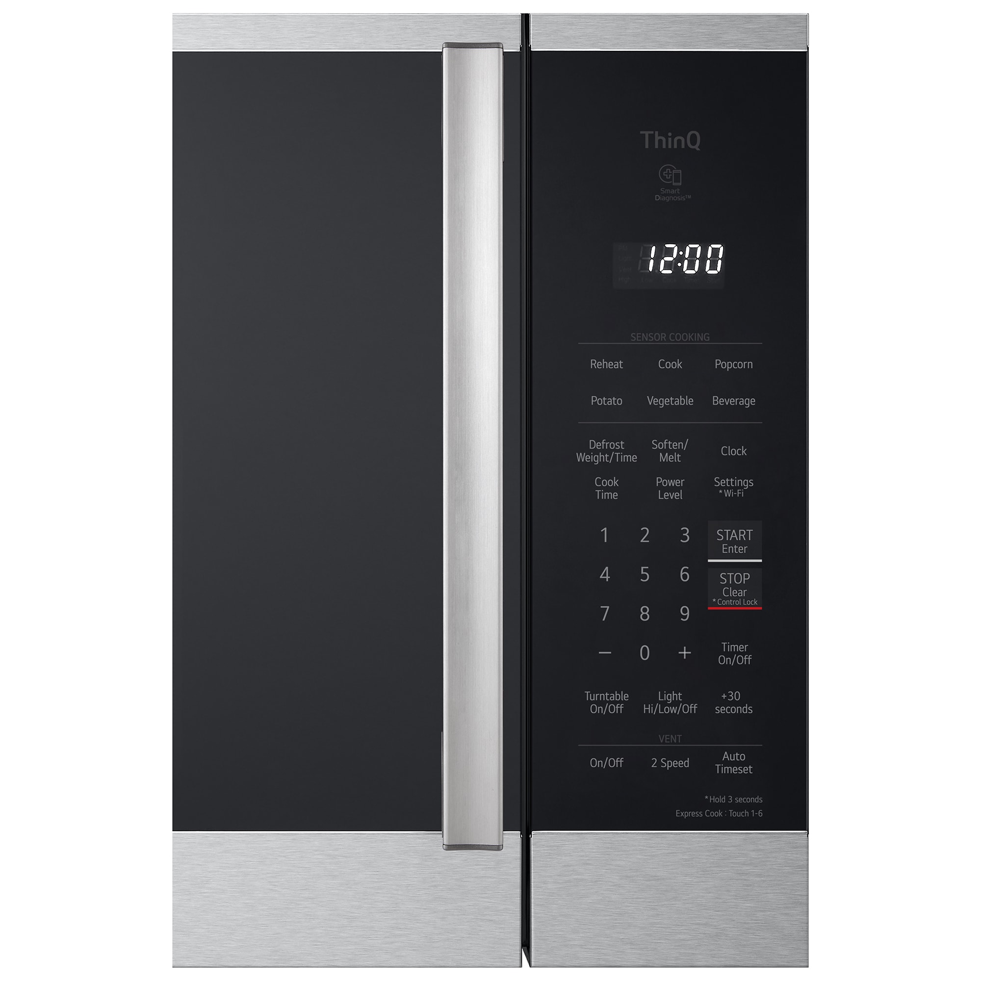 LG 30 in. 1.8 cu. ft. 1000W Smart Over-the-Range Microwave with 300 CFM & Sensor Cooking - PrintProof Stainless Steel, , hires