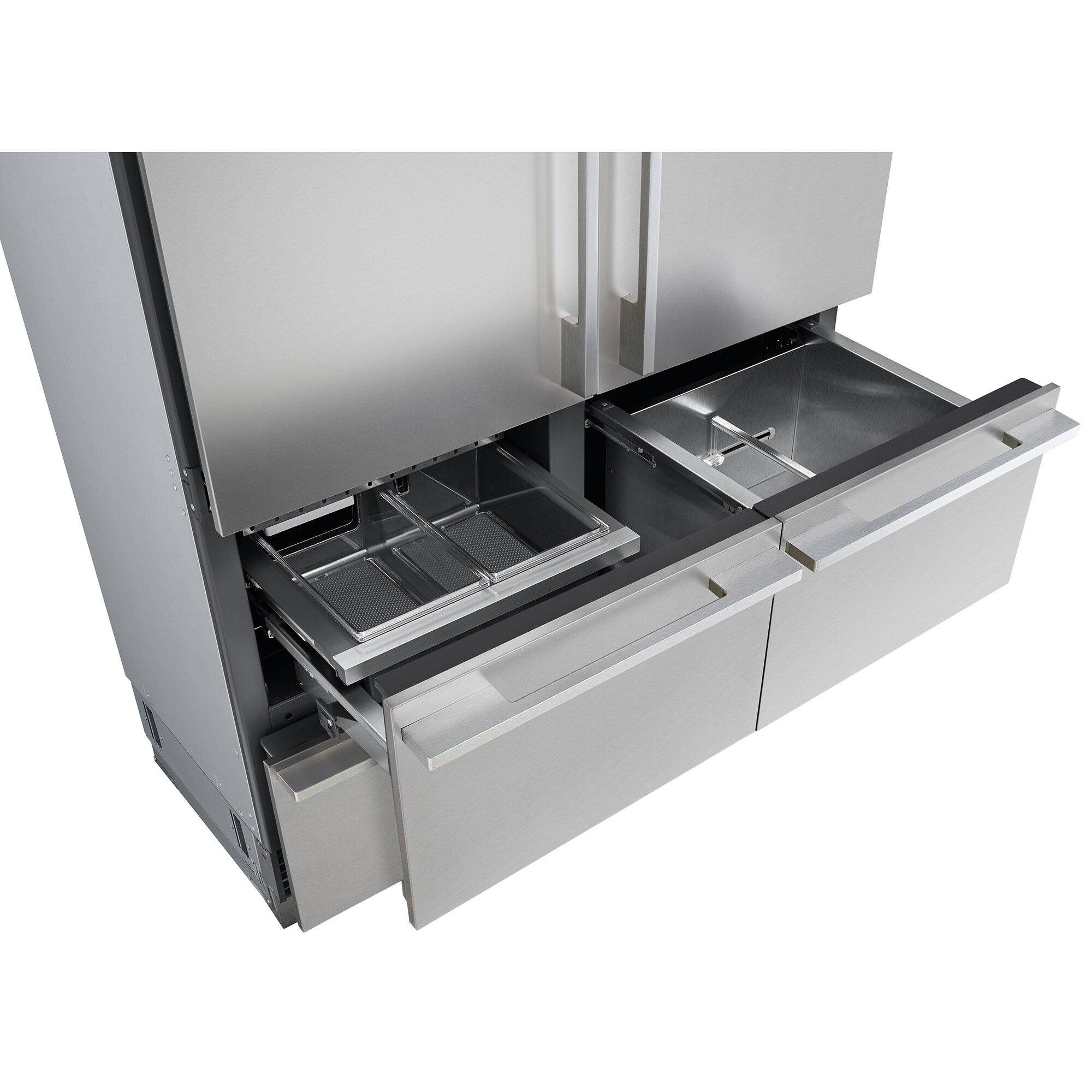 Signature Kitchen Suite 48 in. 26.0 cu. ft. Built-In Smart Counter Depth 6-Door French Door Refrigerator with Internal Water Dispenser - Stainless Steel, , hires