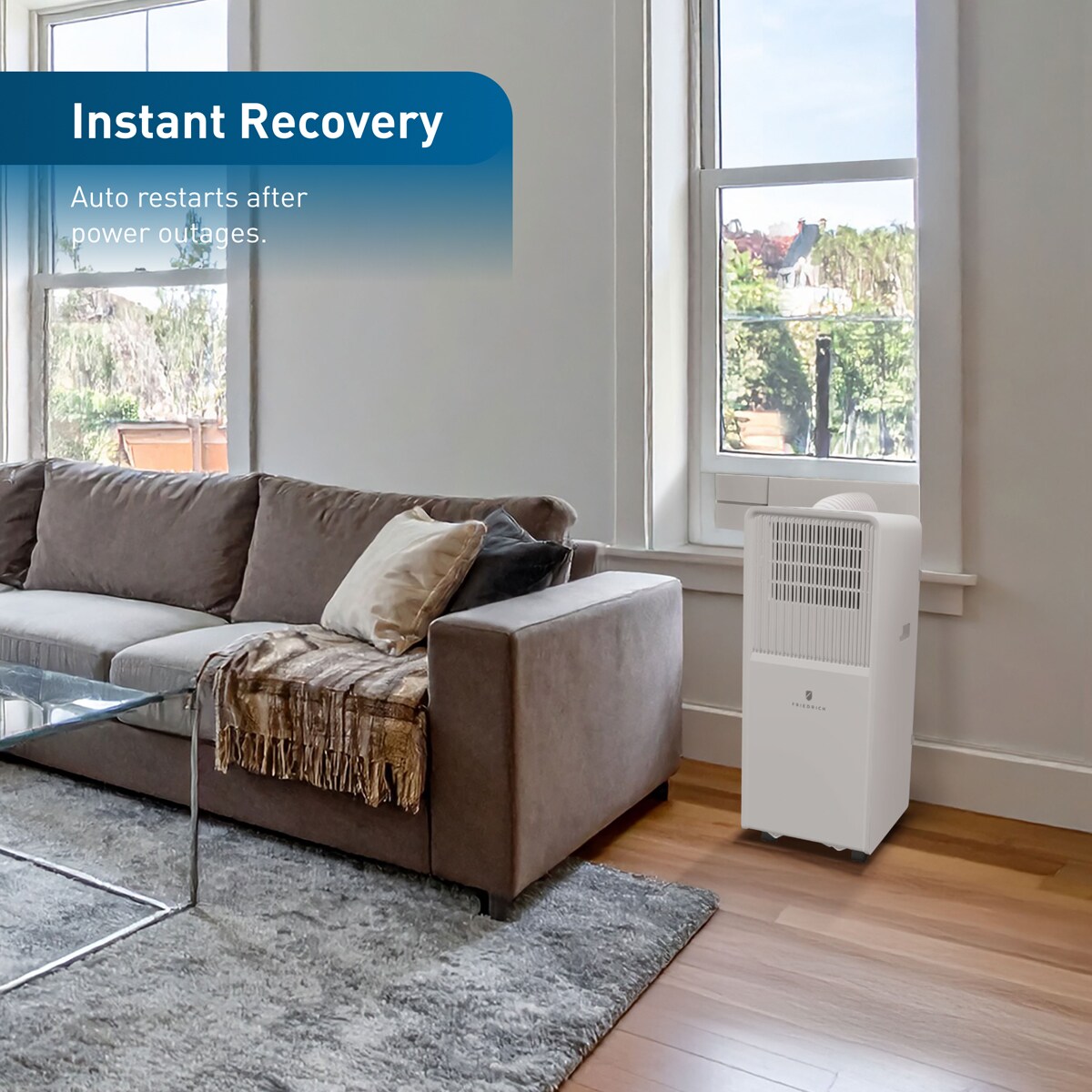 Friedrich ZoneAire Compact Series Single-Hose 10,000 BTU 115V Smart Portable Air Conditioner with 2 Fan Speeds, Remote Control - White, , hires