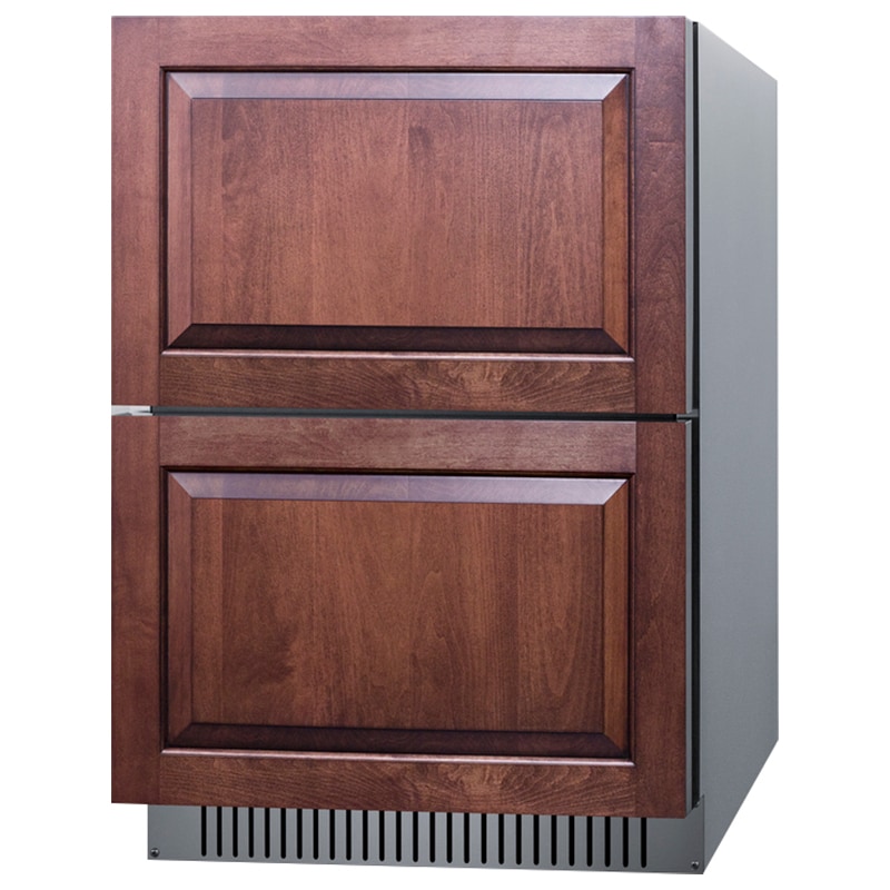 Summit 24 in. 3.7 cu. ft. Outdoor Double Refrigerator Drawers - Stainless Steel/Panel Ready, , hires