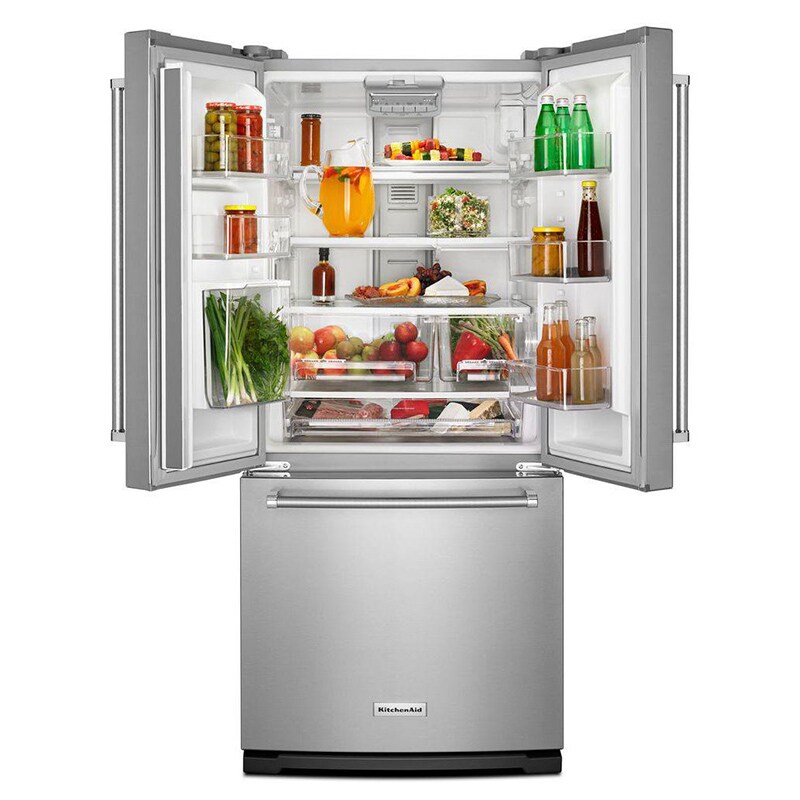 KitchenAid 30 in. 19.7 cu. ft. French Door Refrigerator with Internal Water Dispenser - Stainless Steel, Stainless Steel, hires