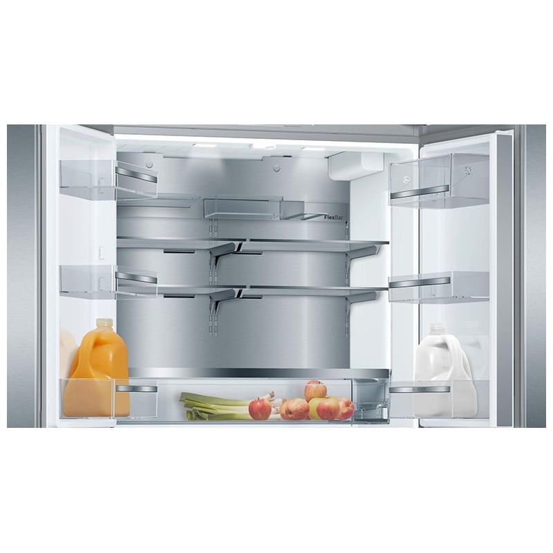 Bosch 800 Series 36 in. 20.5 cu. ft. Smart Counter Depth 4-Door French Door Refrigerator with Internal Water Dispenser - Smudge-Proof Stainless Steel, , hires