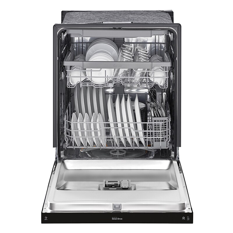 LG 24 in. Front Control Dishwasher with 48 dBa Sound Level, 3rd-Rack, Dynamic Dry & Pocket - Black, Black, hires