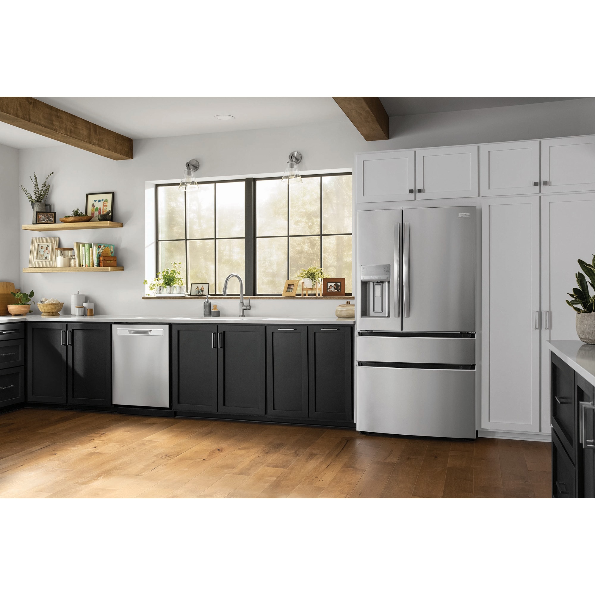 Frigidaire Gallery 36 in. 26.3 cu. ft. 4-Door French Door Refrigerator with Ice & Water Dispenser - Stainless Steel, , hires