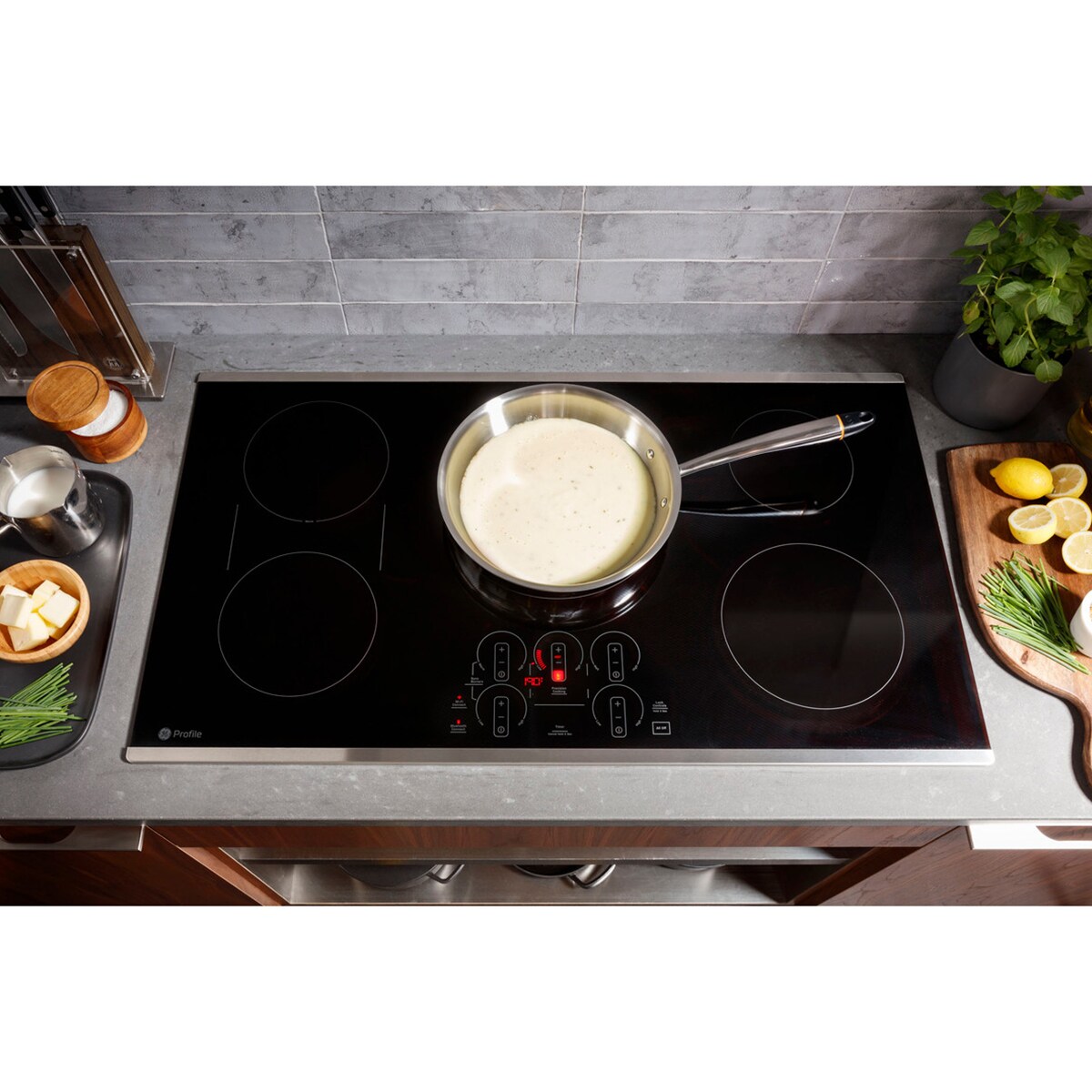 GE Profile 30 in. 4-Burner Smart Induction Cooktop with Simmer Burner & Power Burner - Black, , hires