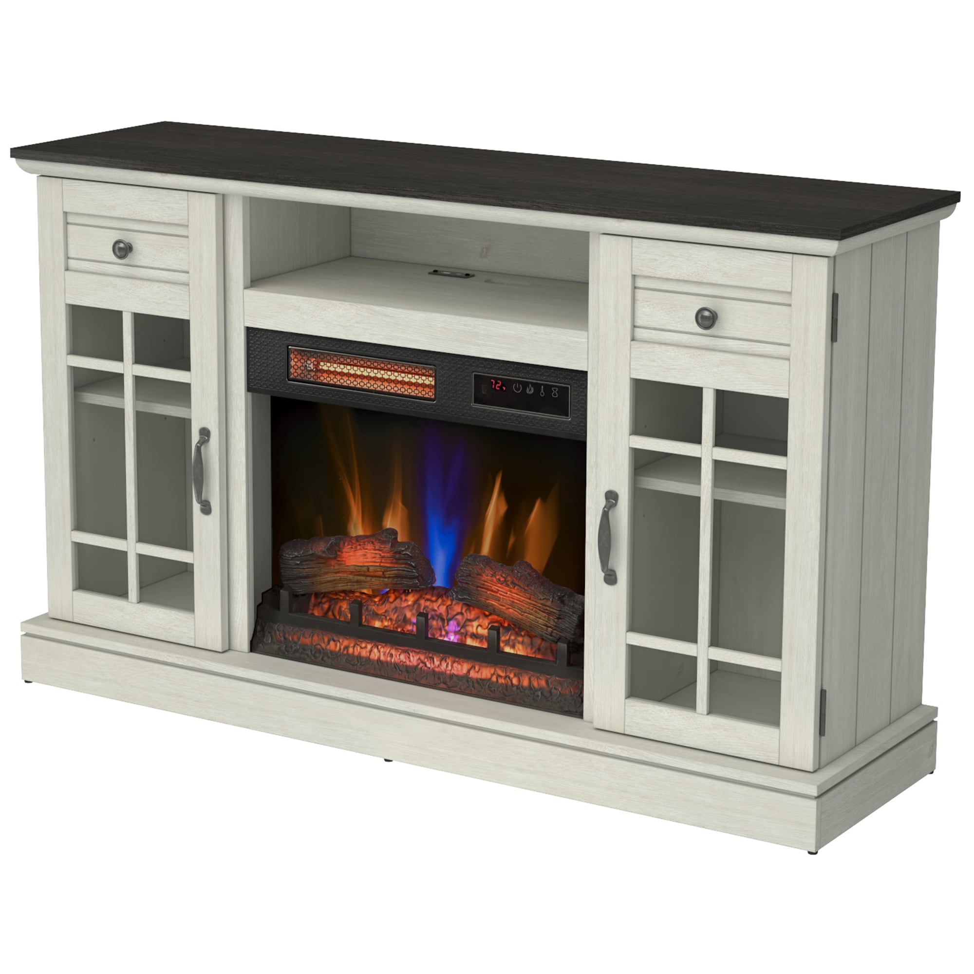Bell'O Madeline TV Stand with Infrared Quartz Electric Fireplace - Fairfax Oak, , hires