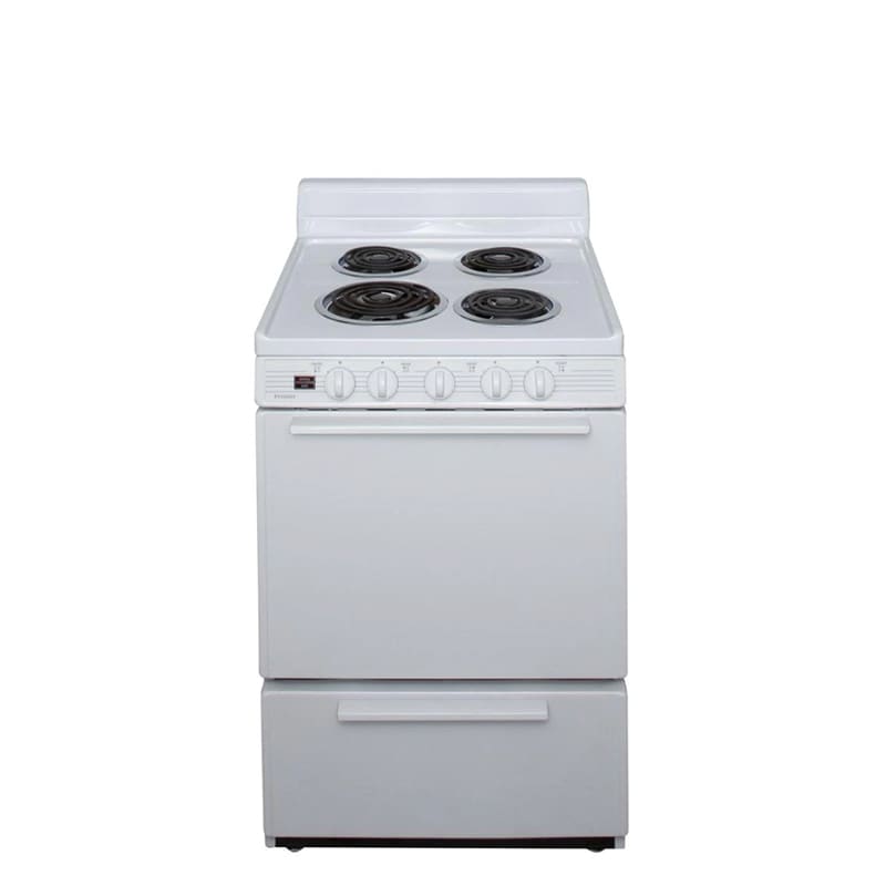 Premier 24 in. 3 cu. ft. Electric Range with Coil Burners - White, , hires