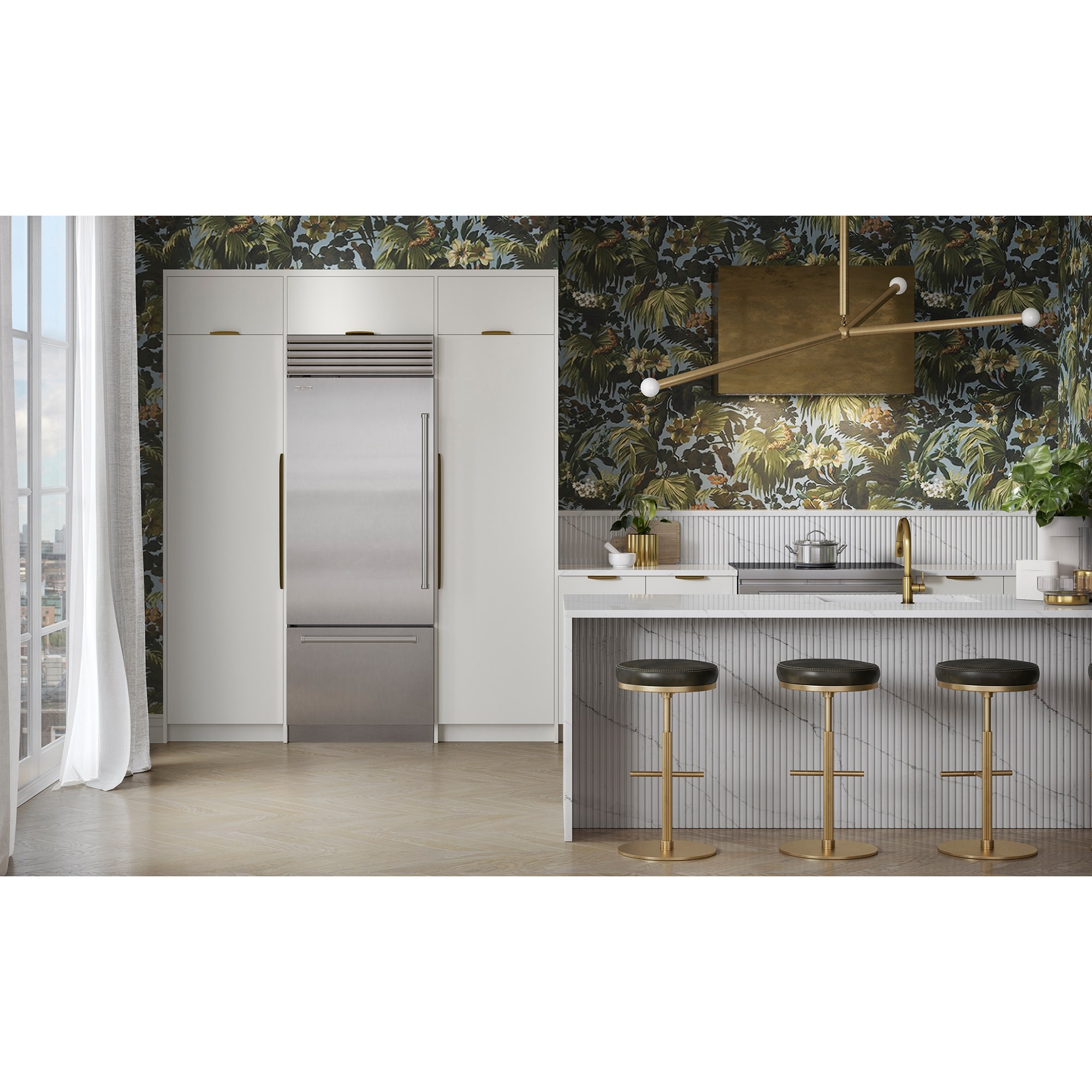 Sub-Zero 30 in. Built-In 17 cu. ft. Left-Hinged Smart Counter Depth Bottom Freezer Refrigerator with Tubular Handles - Stainless Steel, , hires