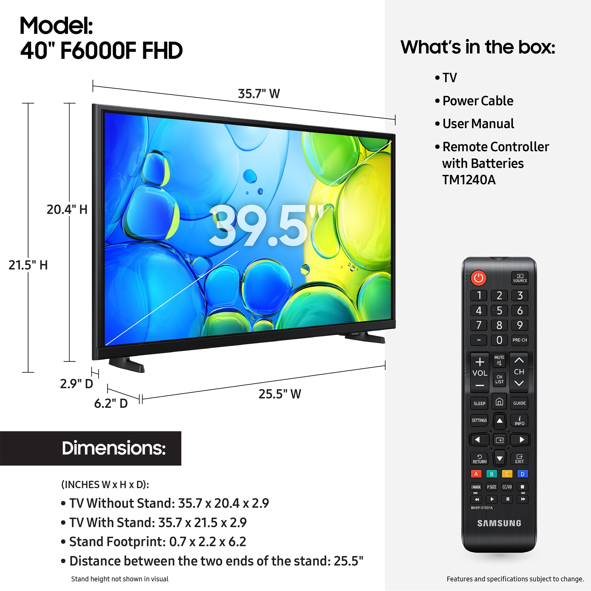 Samsung - 40" Class F6000F LED Full HD Smart Tizen TV, , hires