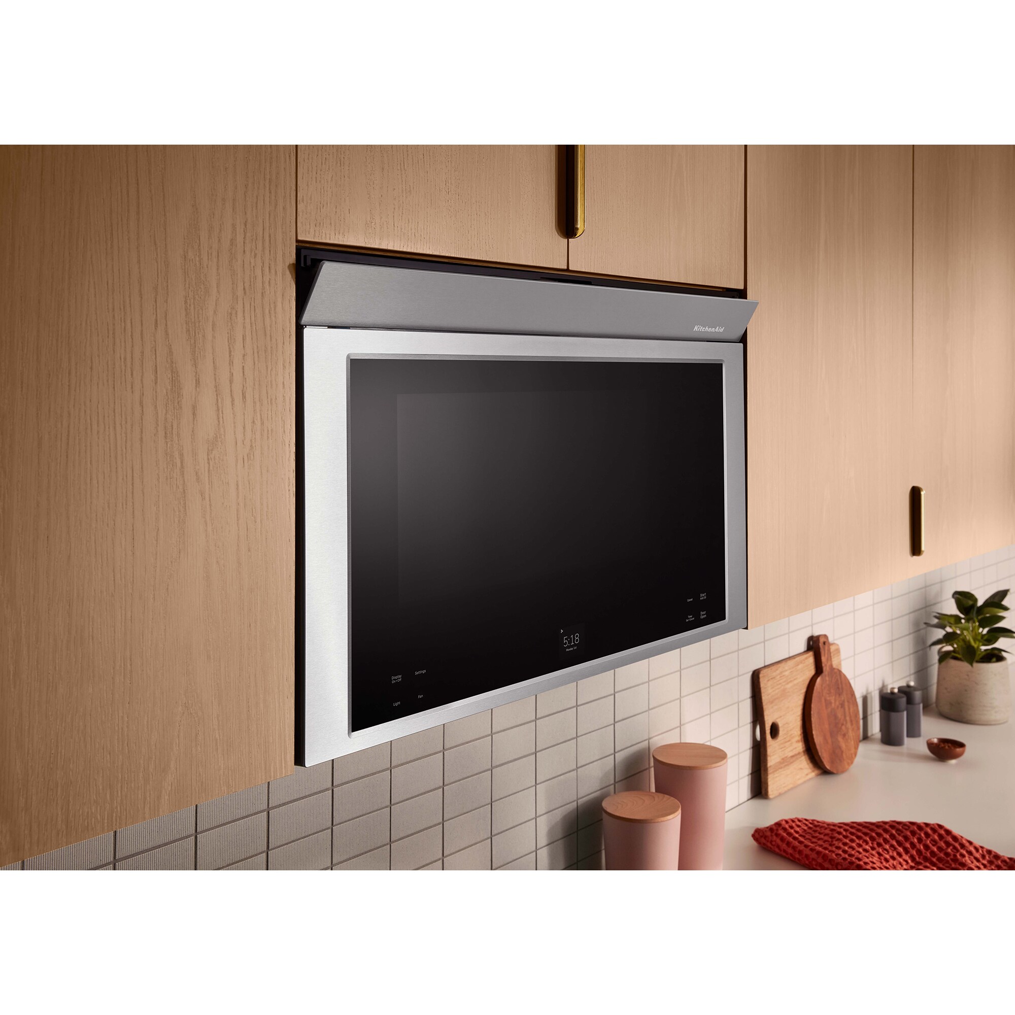 KitchenAid 30 in. 1.1 cu. ft. 950W Smart Over-the-Range Microwave with 400 CFM, Convection & Sensor Cooking - Stainless Steel with PrintShield Finish, , hires
