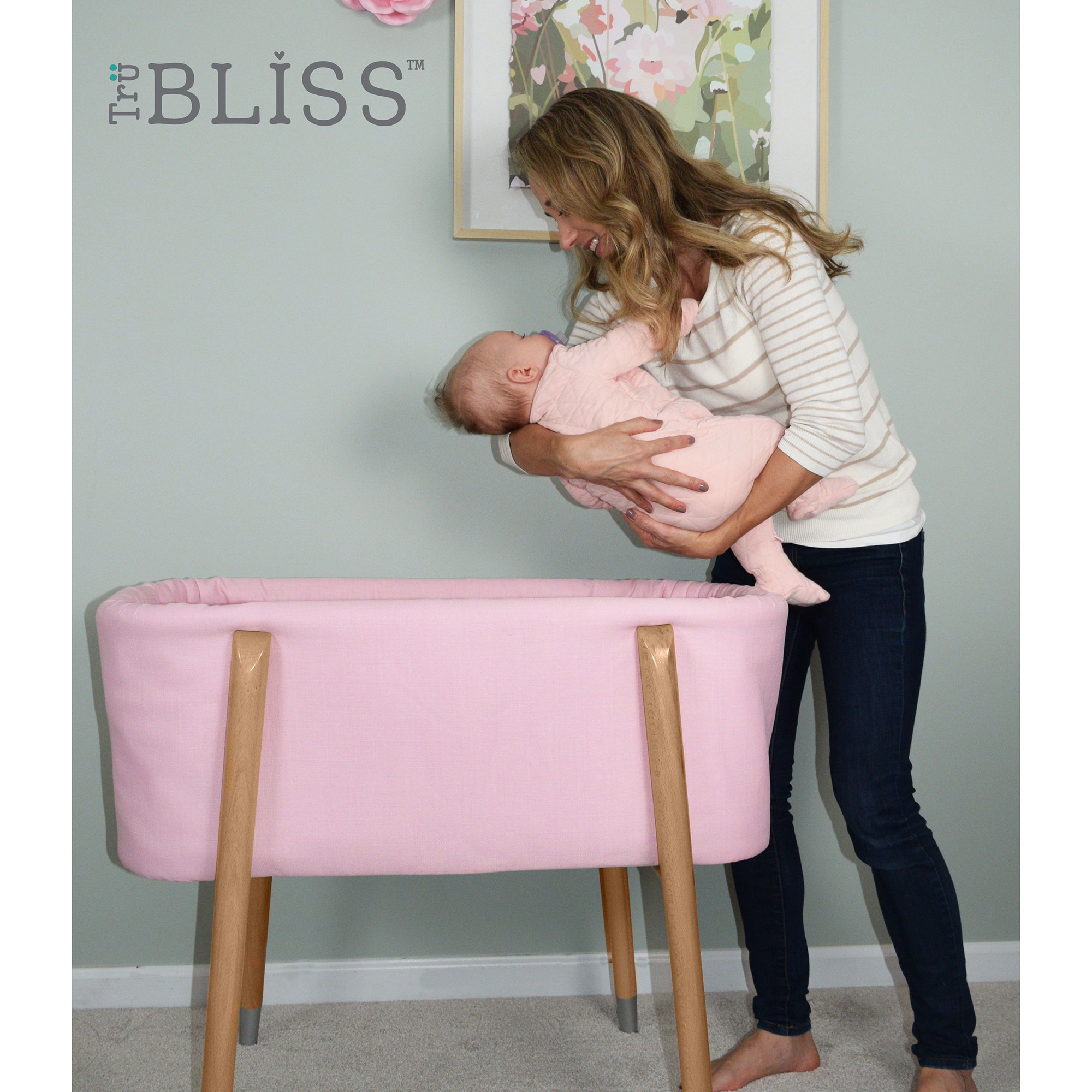 TruBliss Sova Bassinet - Pink, Pink, hires