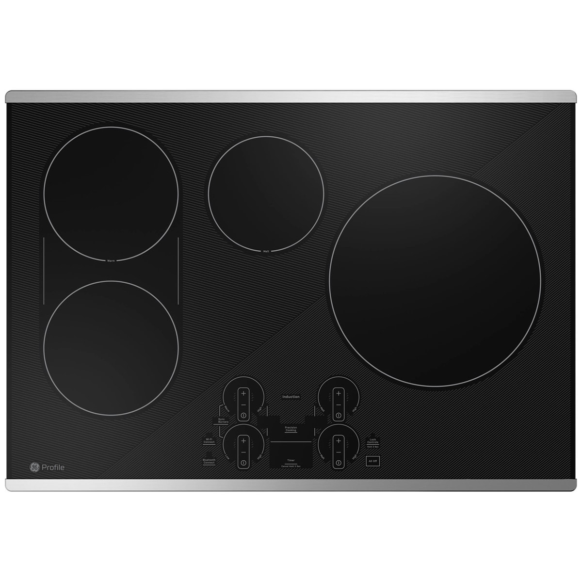 GE Profile 30 in. 4-Burner Smart Induction Cooktop with Simmer Burner & Power Burner - Stainless Steel, , hires