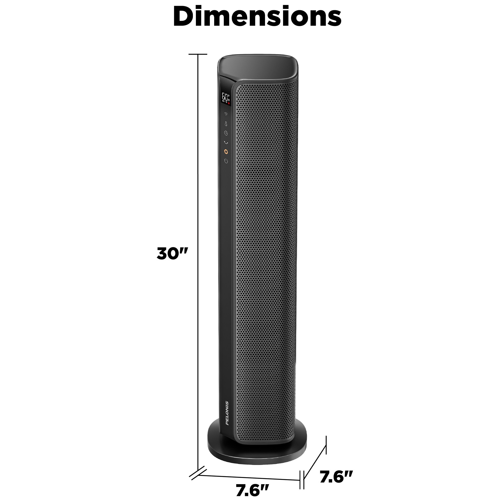 Pelonis 1500 W Oscillating Ceramic Space Heater with 3 Heat Settings & Overheat Safety Shut-Off - Black with Silver, , hires