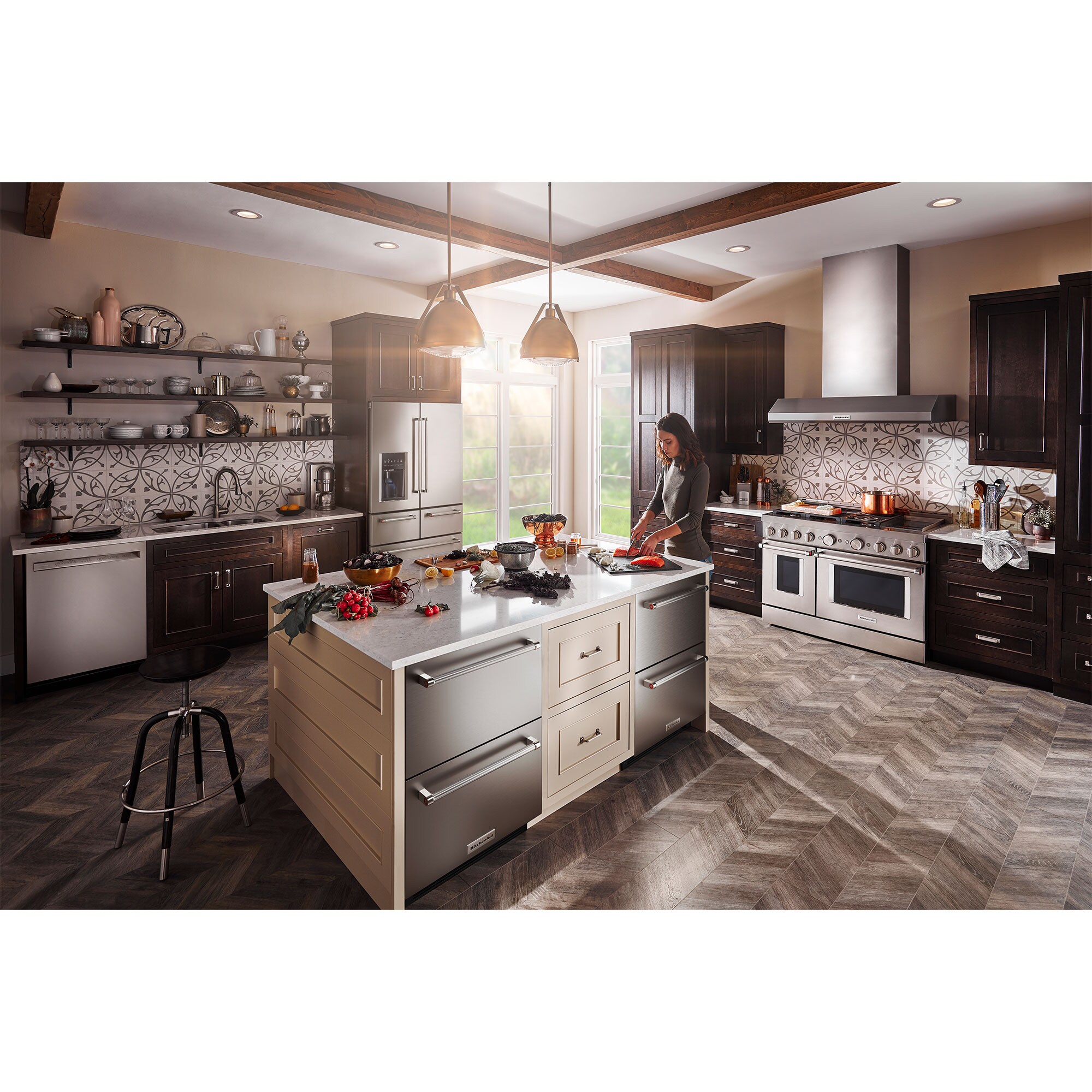 KitchenAid 24 in. 4.4 cu. ft. Double Refrigerator Drawers - Stainless Steel, , hires