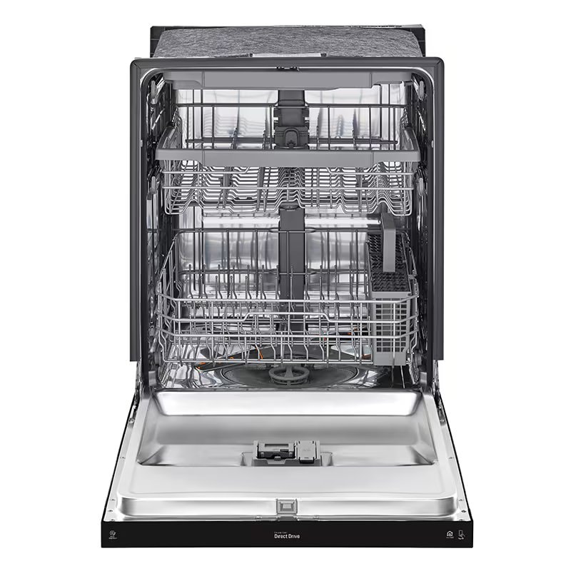 LG 24 in. Front Control Dishwasher with 48 dBa Sound Level, 3rd-Rack, Dynamic Dry & Pocket - Black, Black, hires