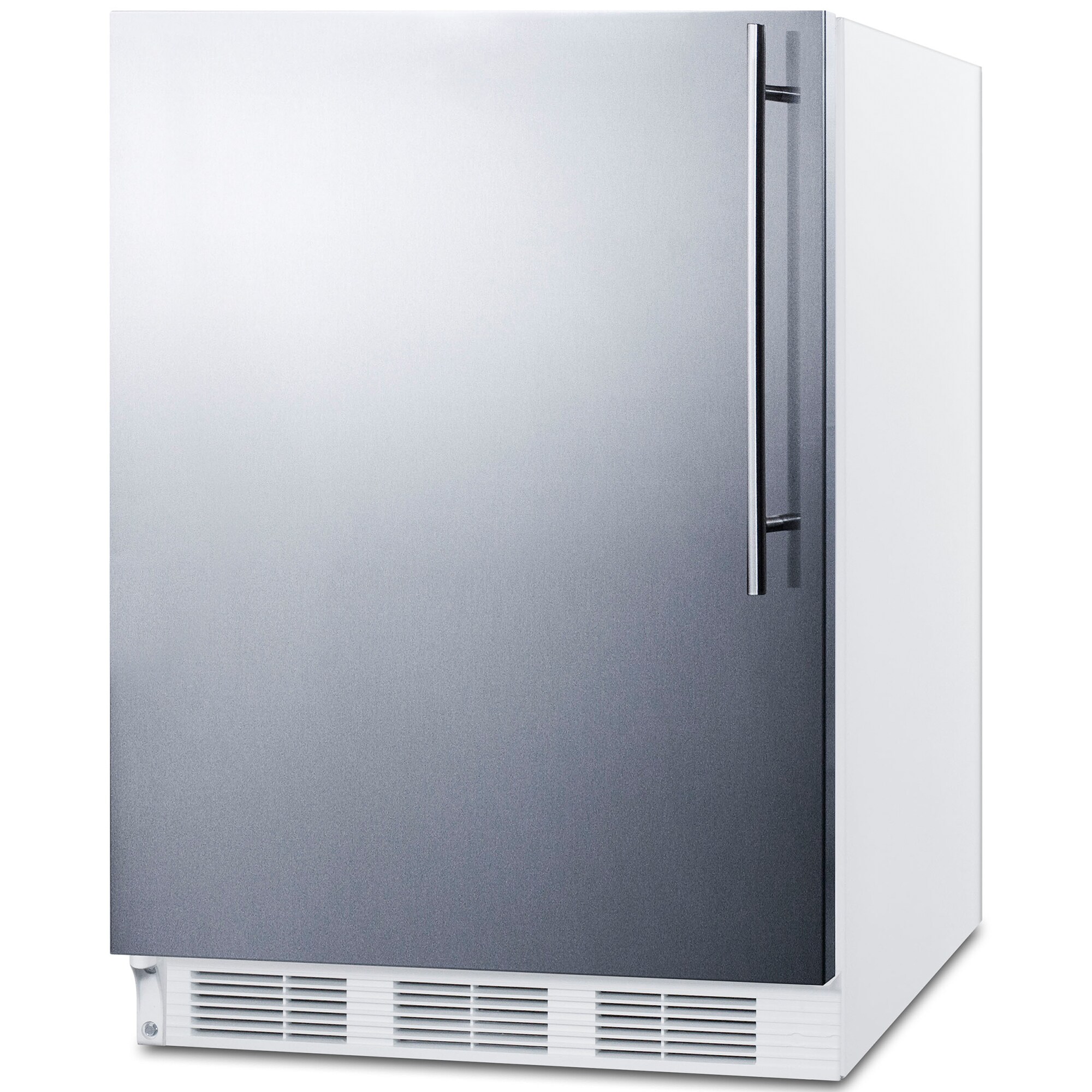 Summit 24 in. 5.1 cu. ft. Left-Hinged Undercounter Refrigerator - Stainless Steel with White Cabinet, , hires