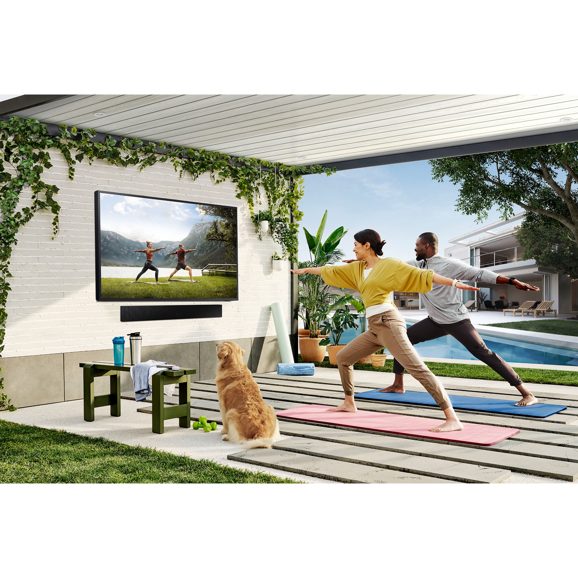 Samsung - The Terrace Series 55" Class Partial Sun 4K UHD Neo QLED Smart Tizen Outdoor TV, , hires