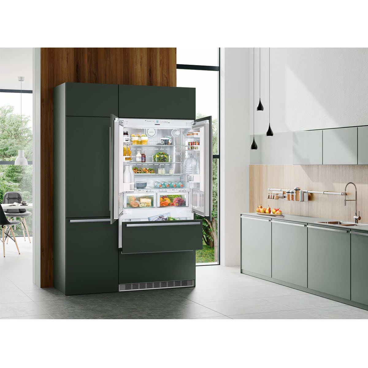 Liebherr 36 in. 18.9 cu. ft. Built-In Counter Depth 4-Door French Door Refrigerator with Ice Maker - Custom Panel Ready, , hires