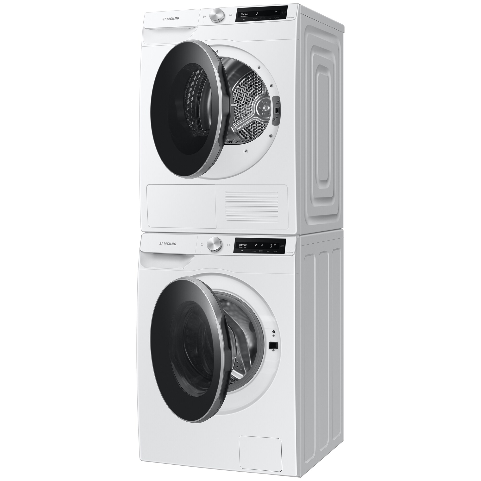 Samsung 24 in. 4.0 cu. ft. Smart Stackable Ventless Electric Dryer with Heat Pump, Sensor Dry & Sanitize Cycle - White, , hires