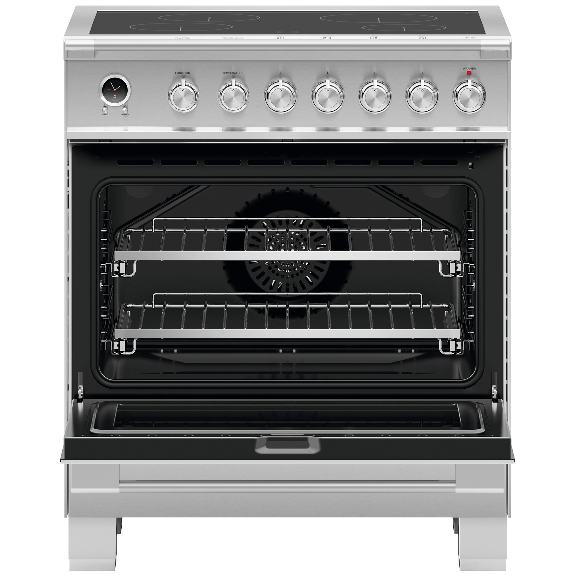 Fisher & Paykel Series 9 Classic 30 in. 3.5 cu. ft. True European Convection Electric Range with 4 Induction Burners - Stainless Steel, , hires
