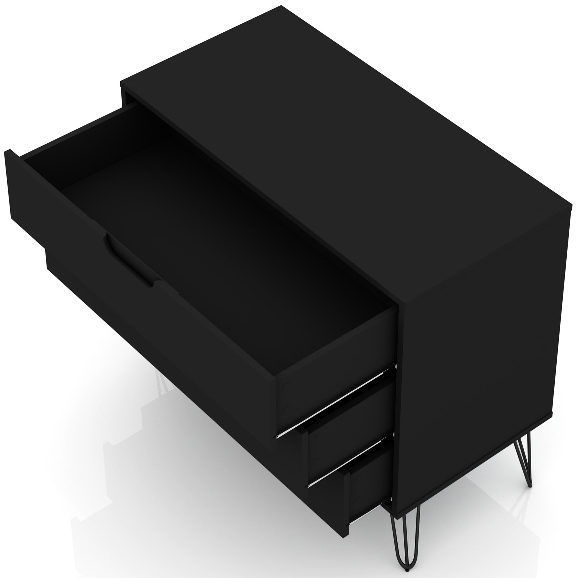 Manhattan Comfort Rockefeller Mid-Century Modern Dresser - Black, , hires