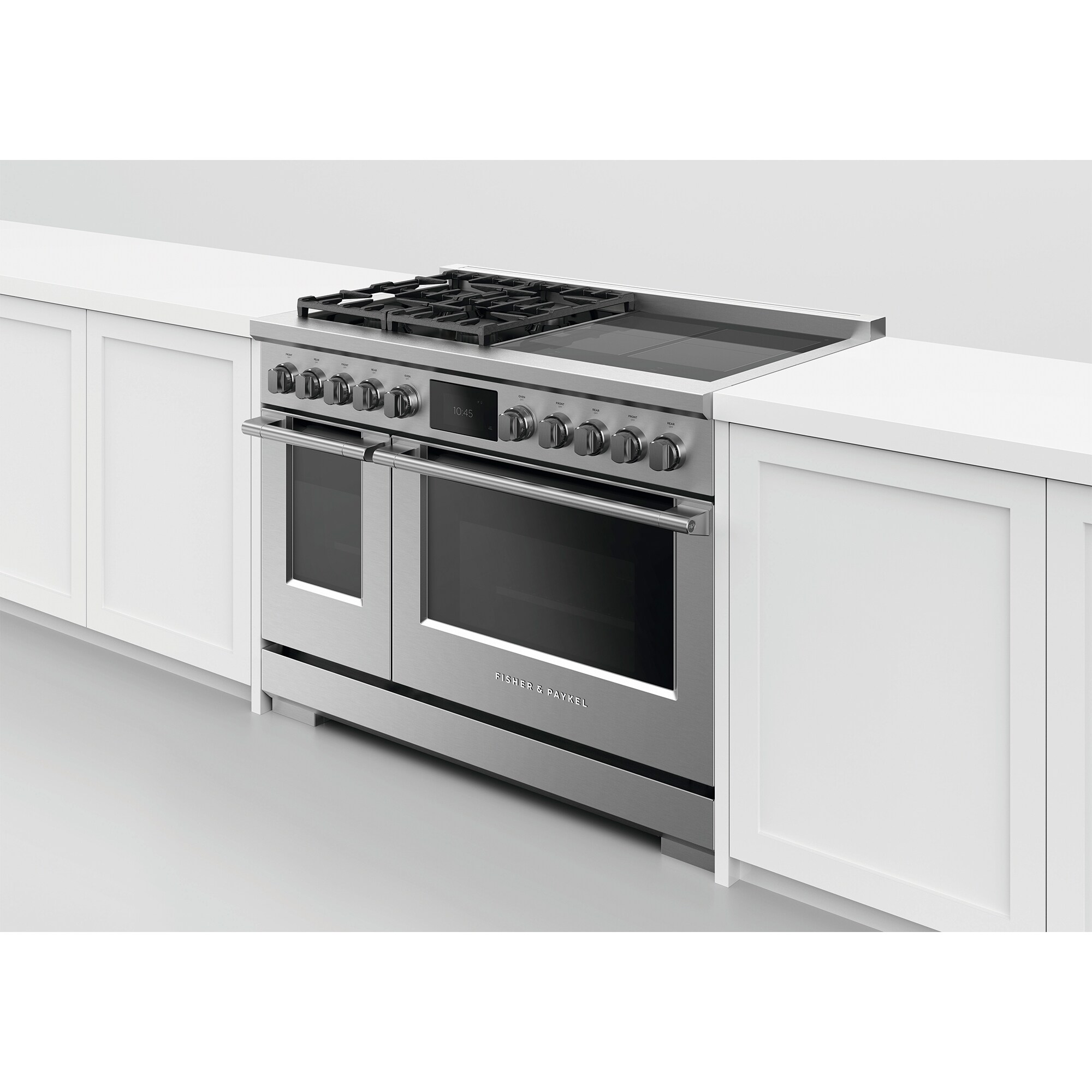 Fisher & Paykel Series 11 Professional 48 in. 6.9 cu. ft. Smart Air Fry True European Convection Double Oven Dual Fuel Range with 8 Sealed Burners - Stainless Steel, , hires