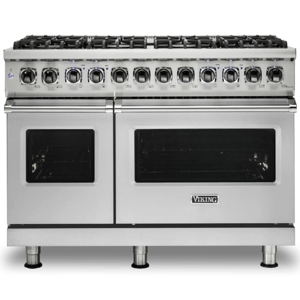 Viking 5 Series 48 in. 7.3 cu. ft. True European Convection Double Oven Dual Fuel Range with 8 Sealed Burners - Stainless Steel, , hires