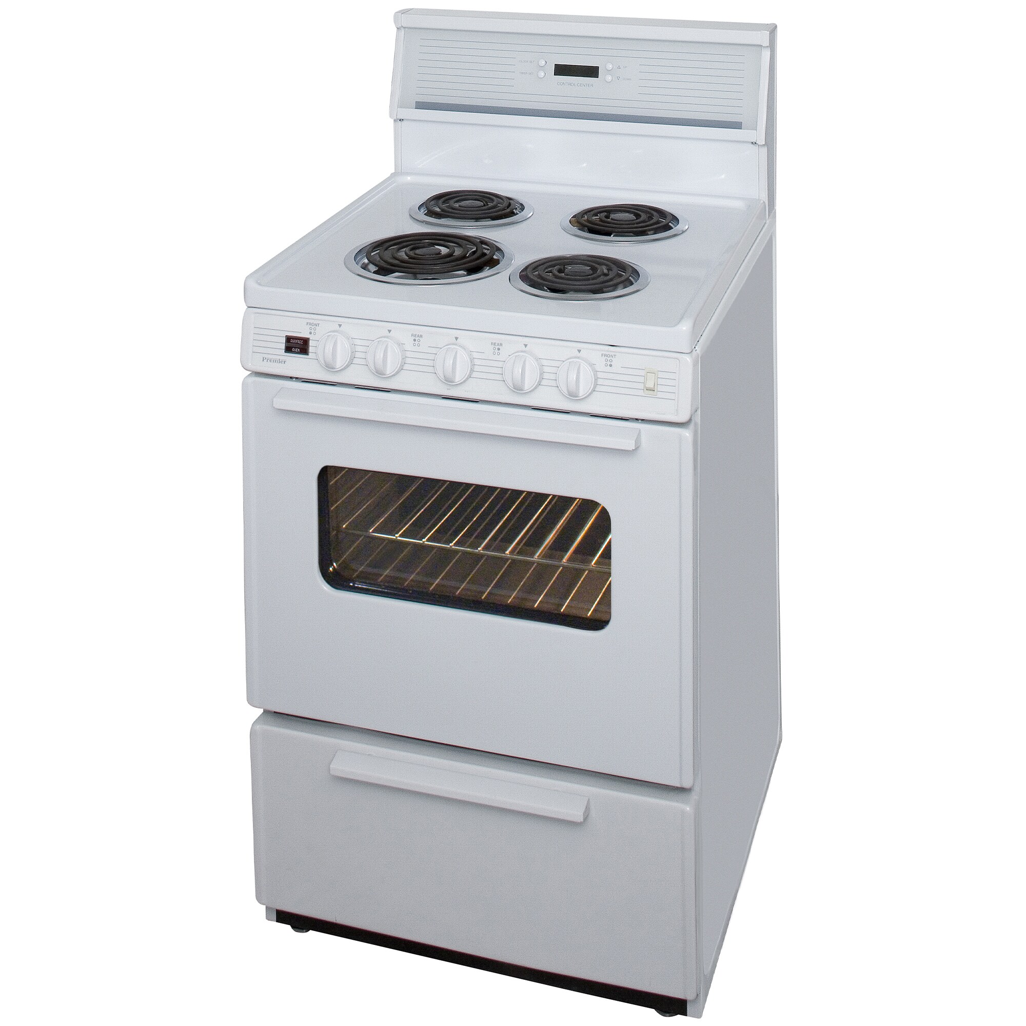 Premier 24 in. 3 cu. ft. Electric Range with Coil Burners - White, White, hires