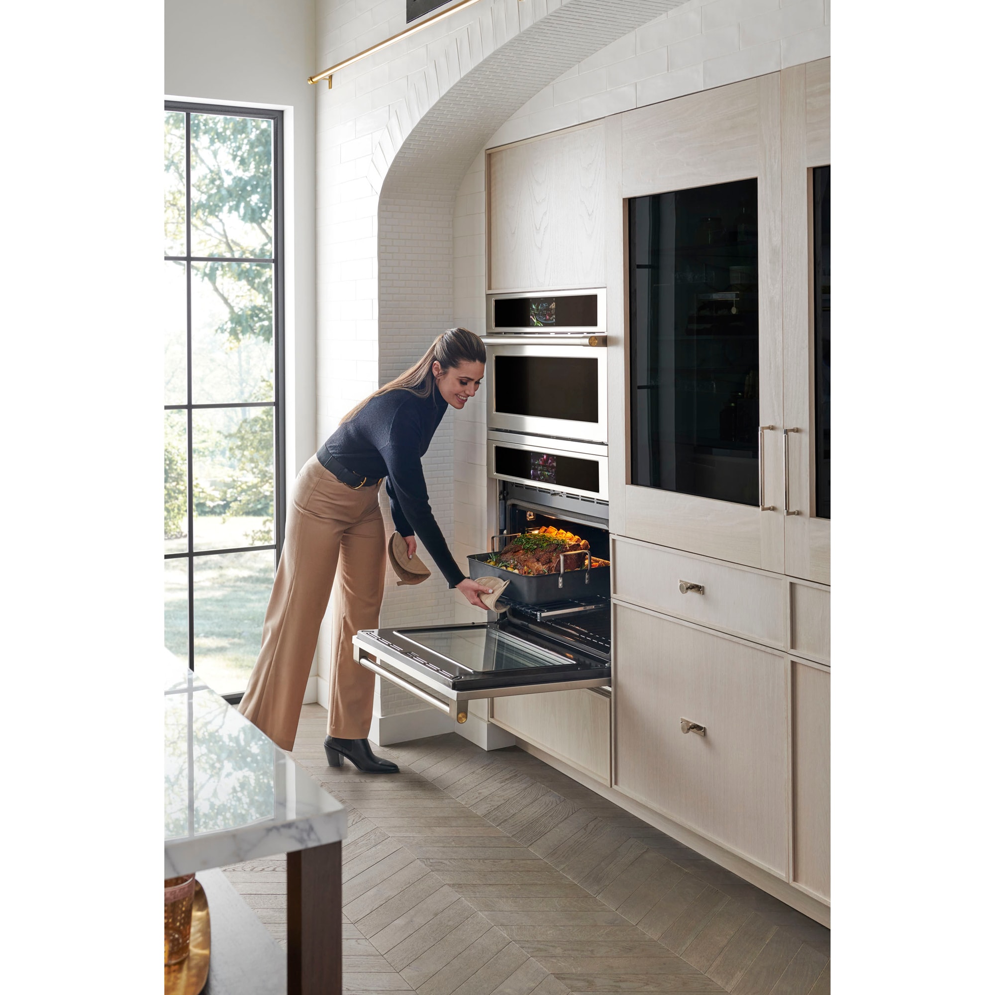 Monogram Statement Series 30 in. 5 cu. ft. Smart Speed Electric Single Wall Oven with True European Convection - Stainless Steel, , hires