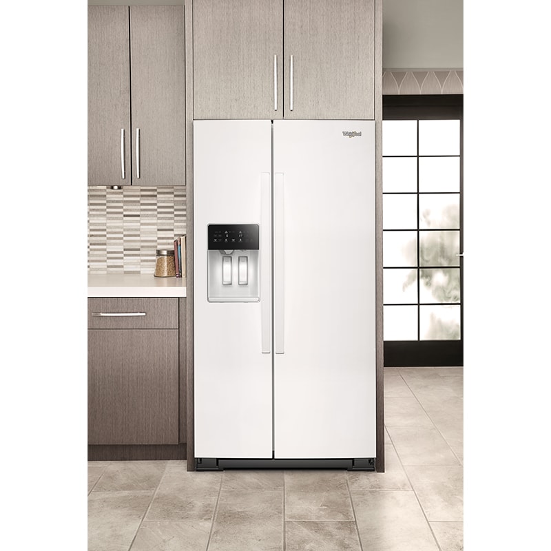 Whirlpool 36 in. 20.8 cu. ft. Side-by-Side Refrigerator with Ice & Water Dispenser - White, White, hires