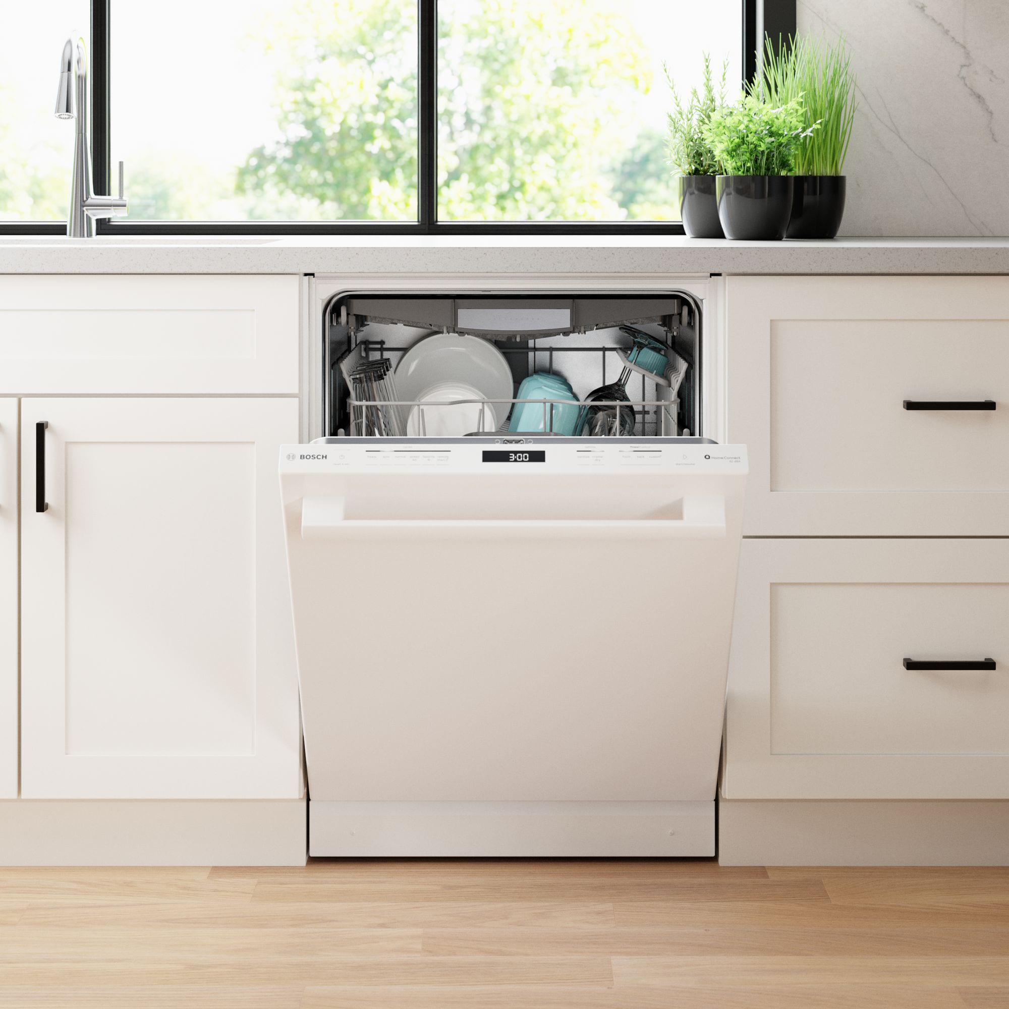 Bosch 800 Series 24 in. Top Control Smart Dishwasher with 42 dBa Sound Level, 3rd-Rack & CrystalDry - White, White, hires