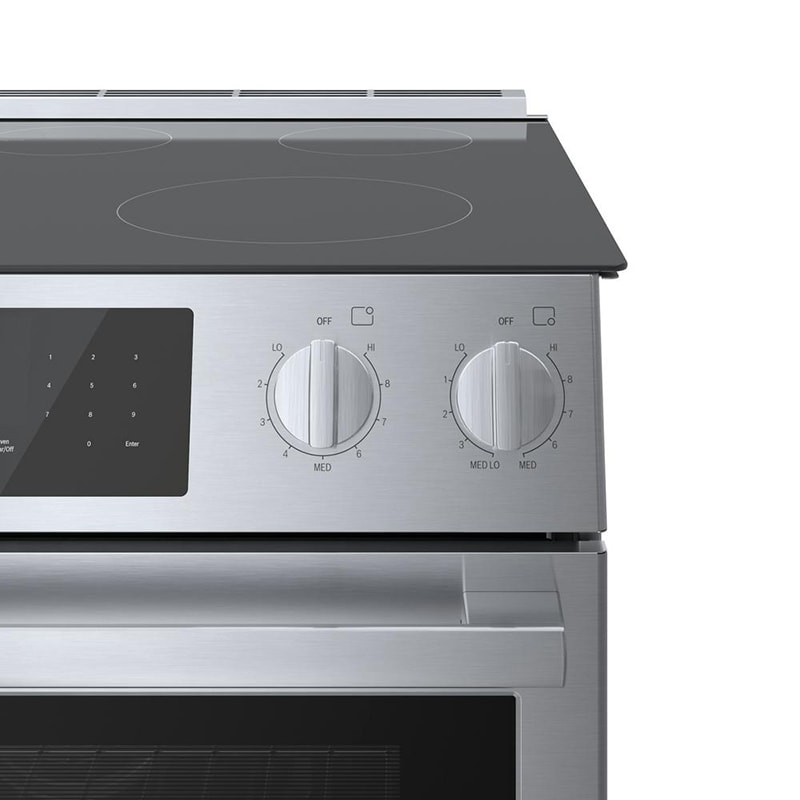 Bosch 800 Series 30 in. 4.6 cu. ft. True European Convection Slide-In Electric Range with Smoothtop Burners - Stainless Steel, , hires
