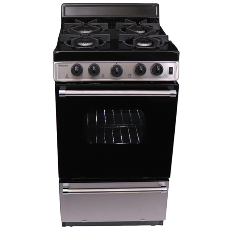 Premier 20 in. 2.4 cu. ft. Gas Range with 4 Sealed Burners - Stainless ...