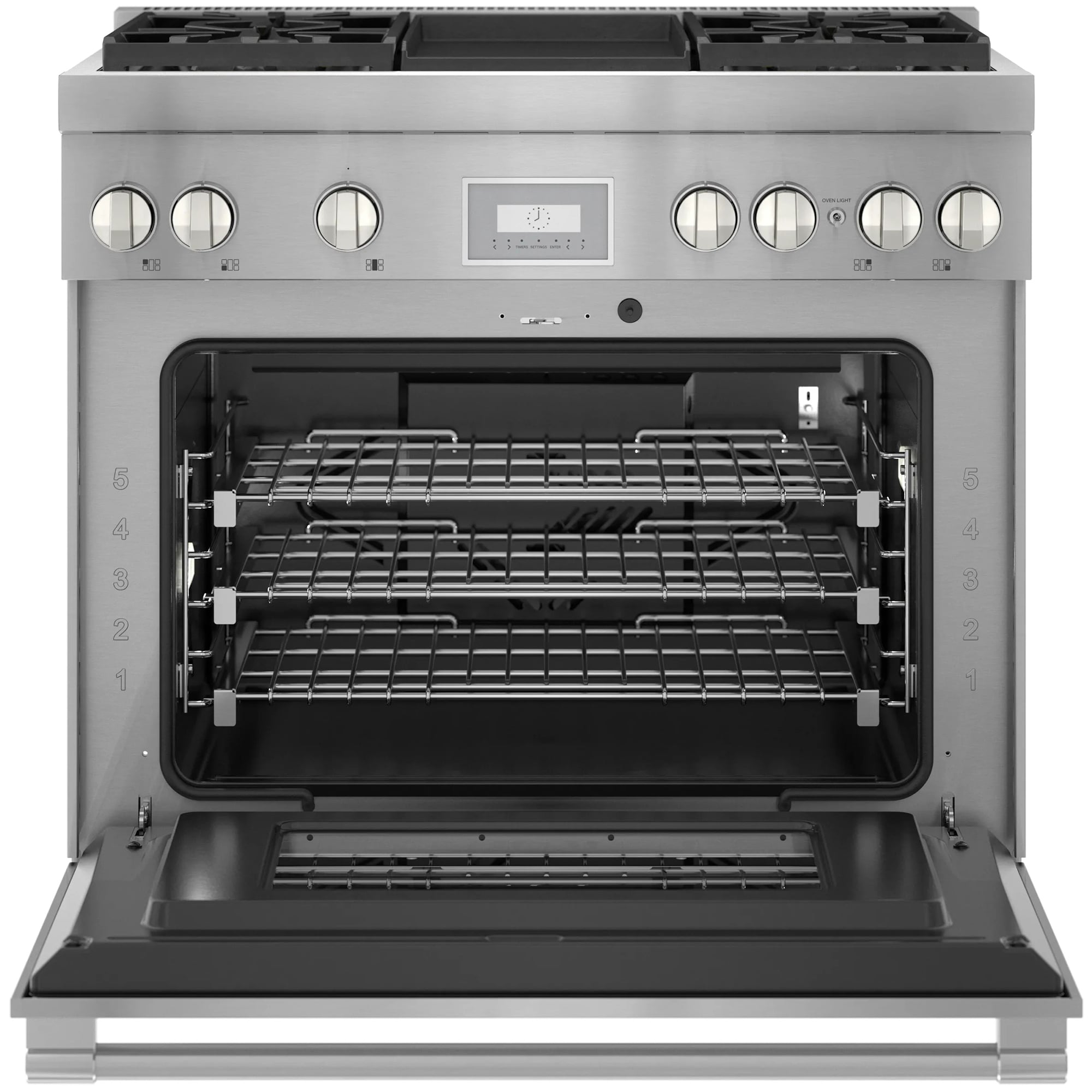 Thermador Pro Harmony Professional Series 36 in. 4.9 cu. ft. Smart True European Convection Dual Fuel Range with 4 Sealed Burners & Griddle - Stainless Steel, , hires