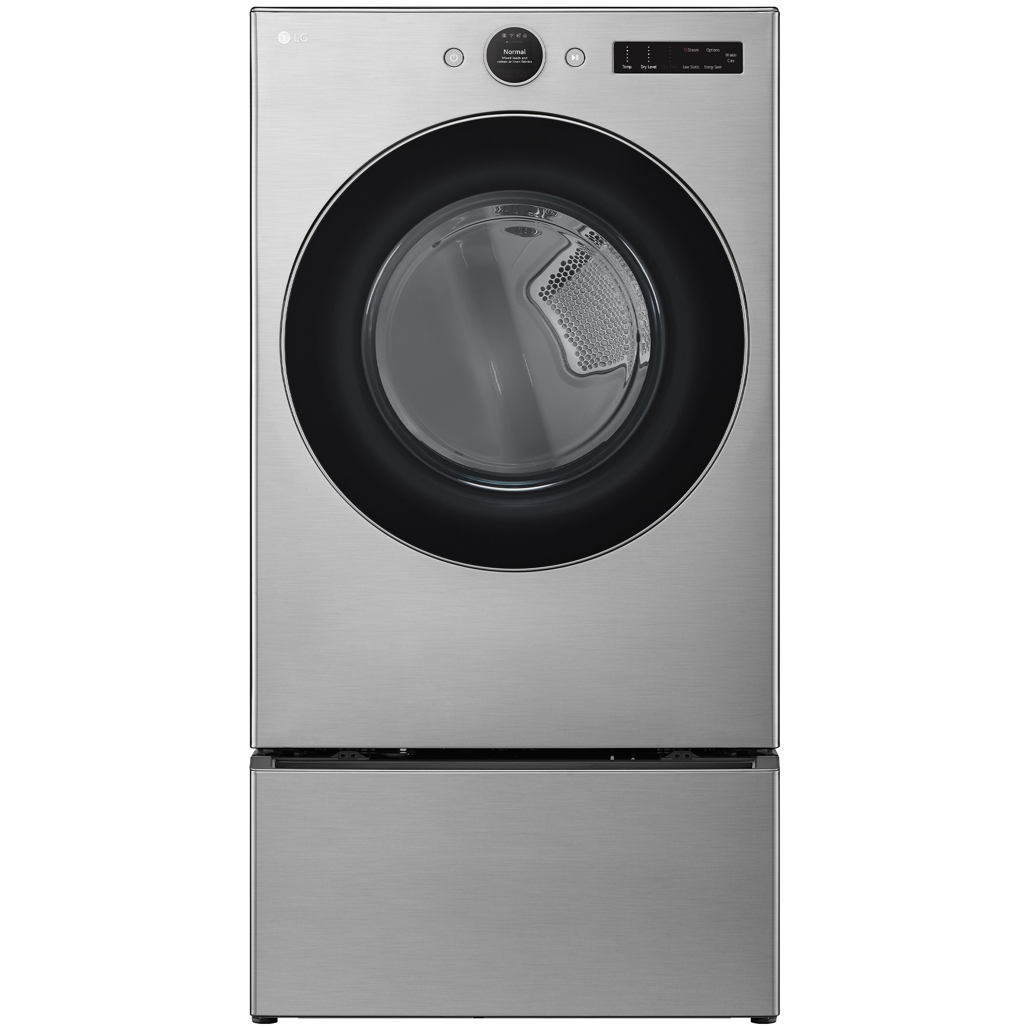 LG 27 in. 7.4 cu. ft. Smart Stackable Electric Dryer with AI Sensor Dry, Turbo Steam, Sanitize & Steam Cycle - Graphite Steel, Graphite Steel, hires