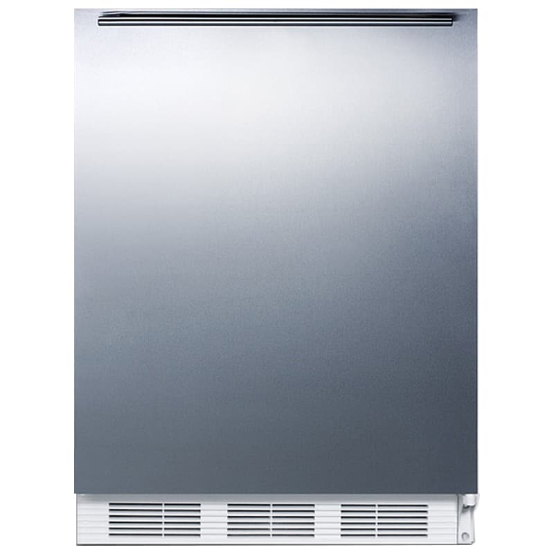 Summit 24 in. 5.1 cu. ft. Undercounter Refrigerator - Stainless Steel with White Cabinet, , hires