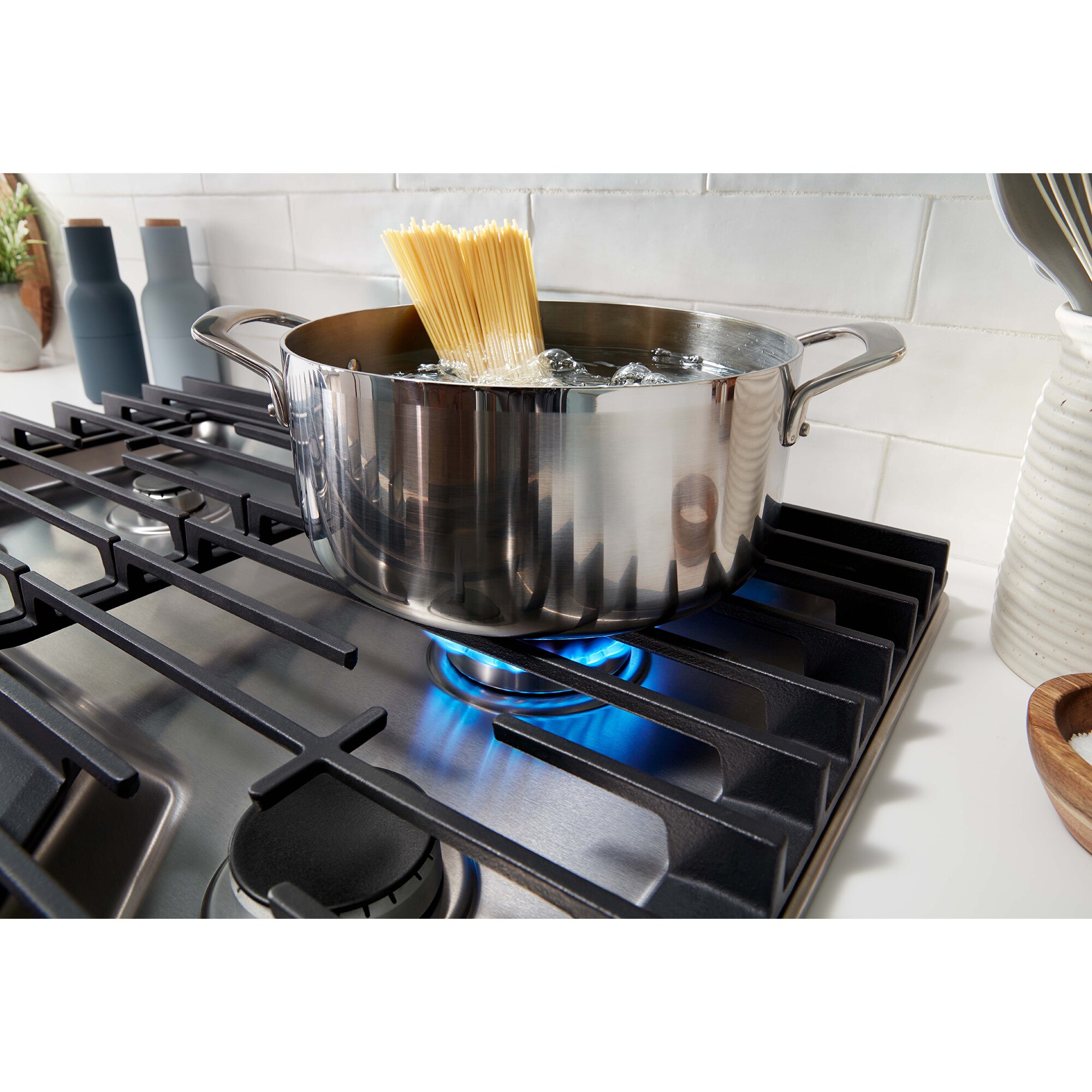 Whirlpool 30 in. 4-Burner Natural Gas Cooktop with Simmer Burner & Power Burner - Stainless Steel, Stainless Steel, hires