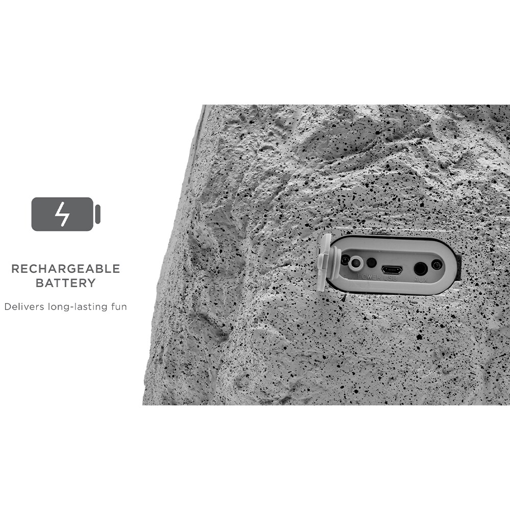 ION Glow Stone Rechargeable Wireless Outdoor LED Rock Speakers - Pair, , hires