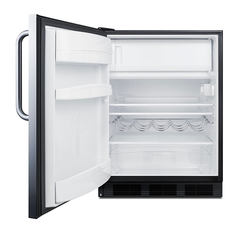 Summit 24 in. 5.1 cu. ft. Left-Hinged Undercounter Refrigerator with Towel Bar Handle - Stainless Steel, , hires