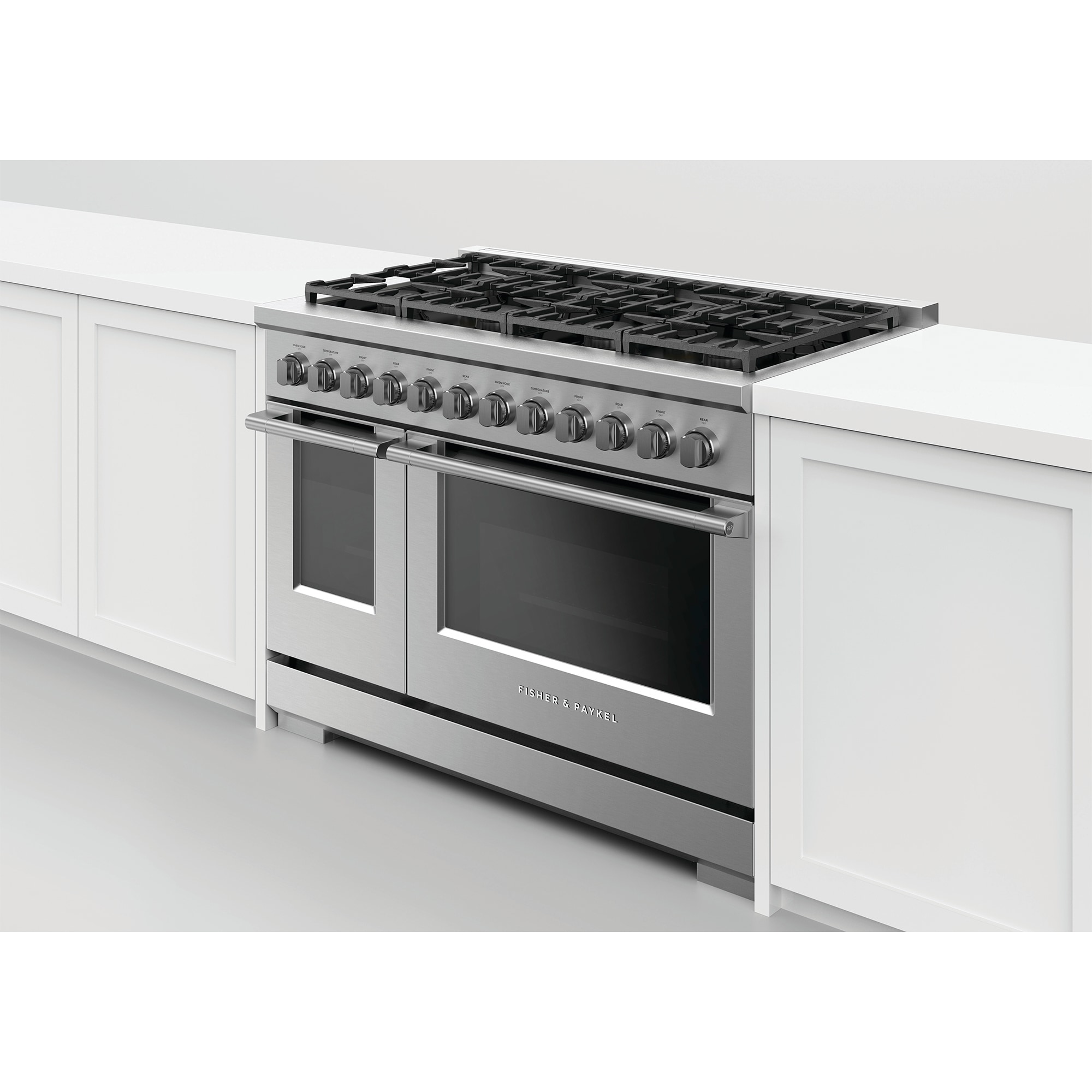 Fisher & Paykel Series 7 Professional 48 in. 7.7 cu. ft. Standard Convection Double Oven Gas Range with 8 Sealed Burners - Stainless Steel, , hires