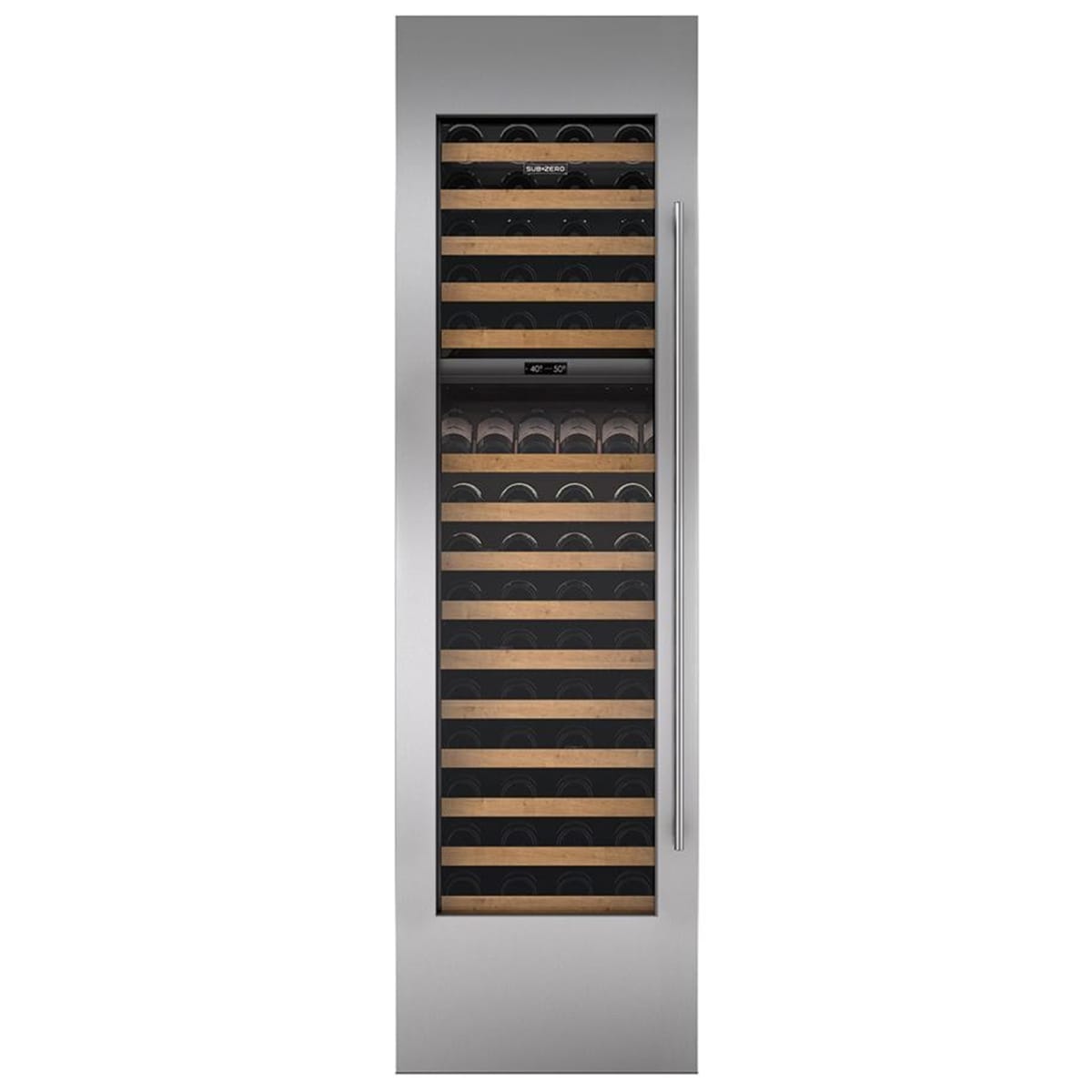 Sub-Zero Designer Series Wine Storage 24 in. Right Hinge Stainless Steel Glass Door Panel with Tubular Handle, , hires