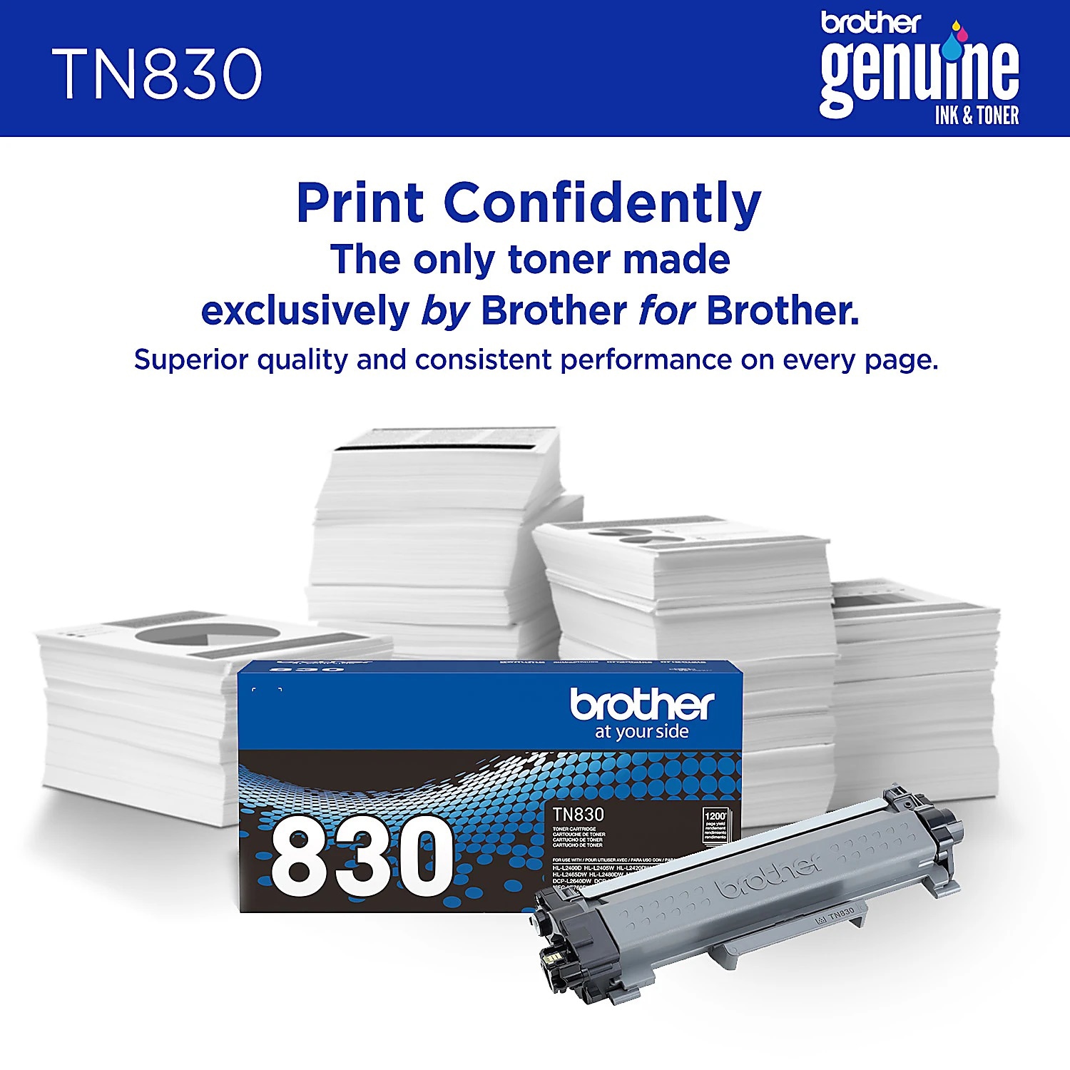 Brother TN830 Black Toner Cartridge, , hires