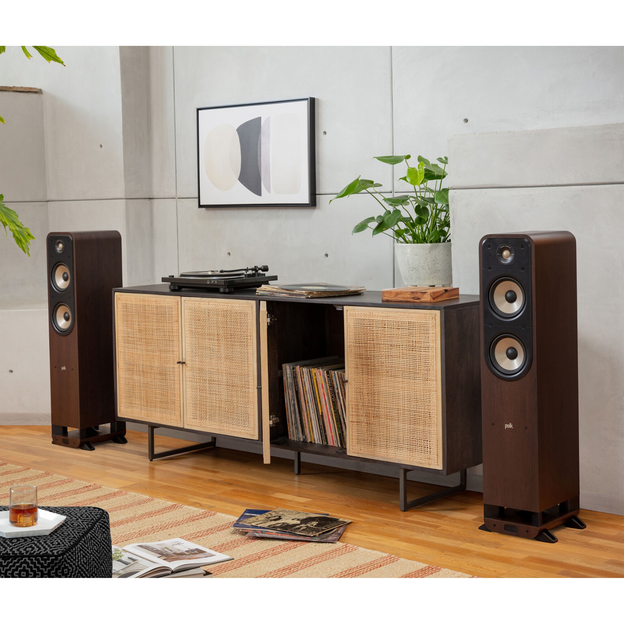 Polk Signature Elite ES55 High-Quality Floor-Standing Tower Speaker - Brown, Brown, hires