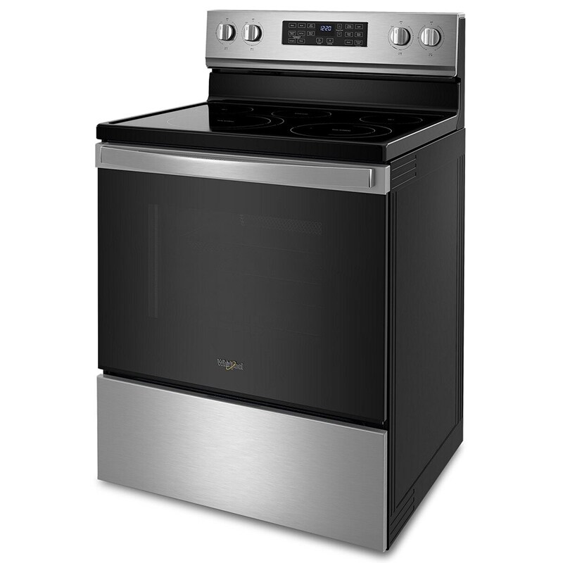 Whirlpool 30 in. 5.3 cu. ft. Air Fry Standard Convection Electric Range with Radiant Burners - Stainless Steel, , hires