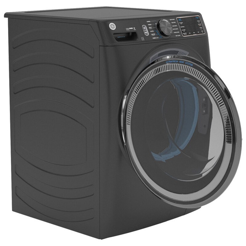 GE 28 in. 5.0 cu. ft. Smart Stackable Front Load Washer with OdorBlock, Sanitize Cycle & Steam Cycle - Carbon Graphite, Carbon Graphite, hires