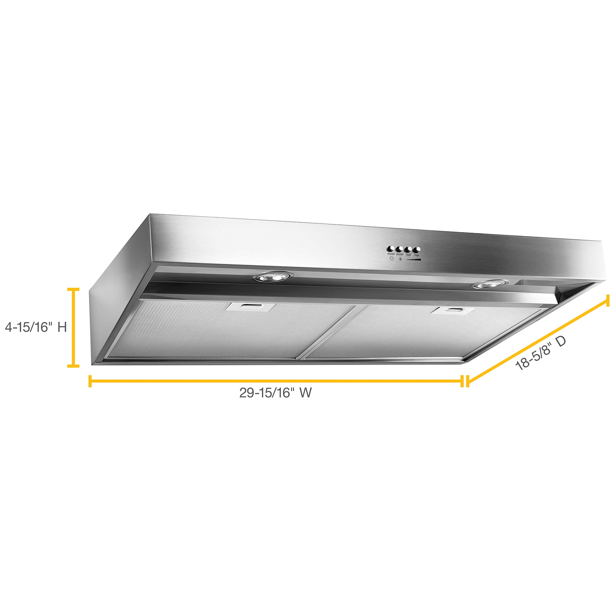 Whirlpool 30 in. Convertible Standard Style Range Hood with 265 CFM, 3 ...