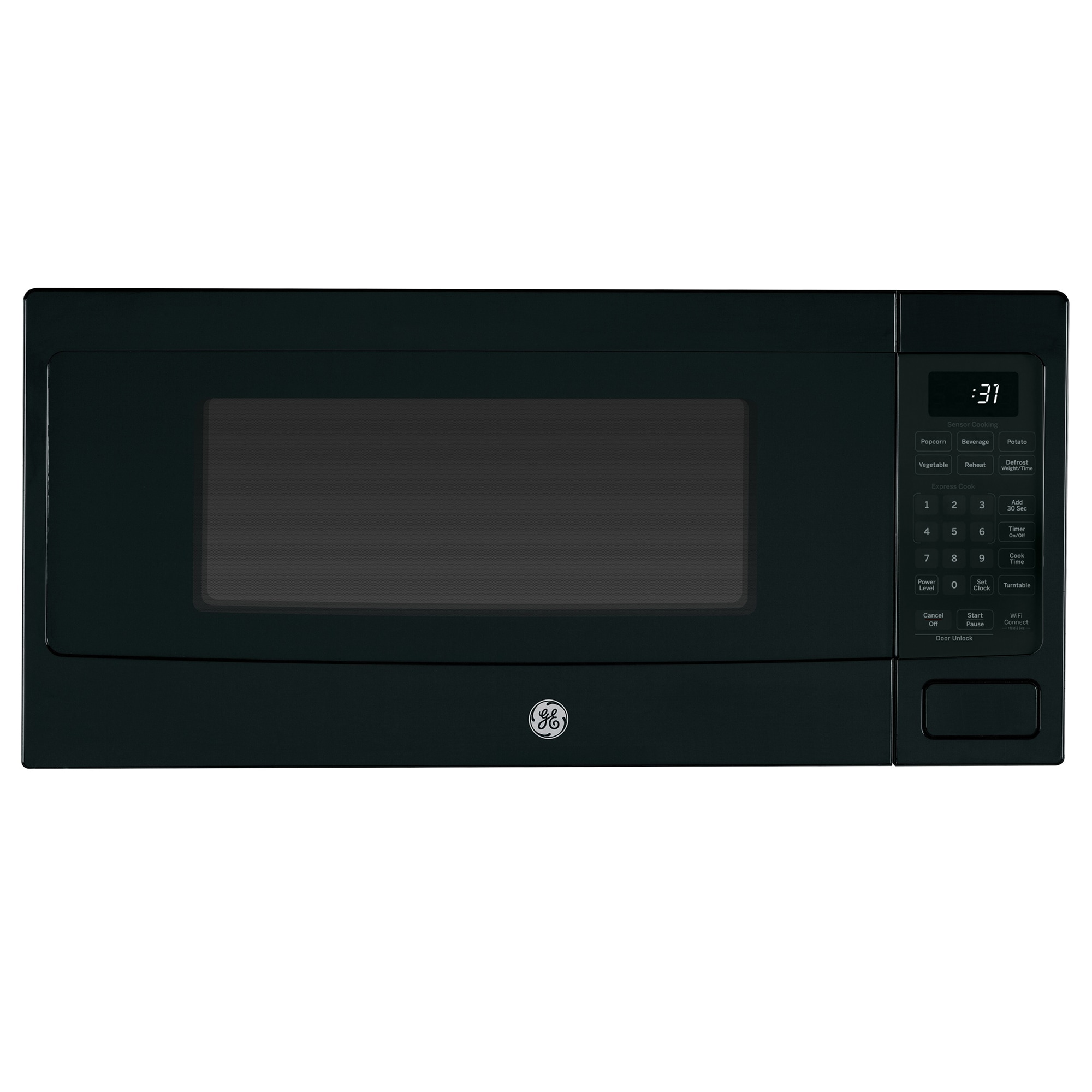GE Profile 24 in. 1.1 cu. ft. 800W Smart Countertop Microwave with Sensor Cooking - Black, Black, hires