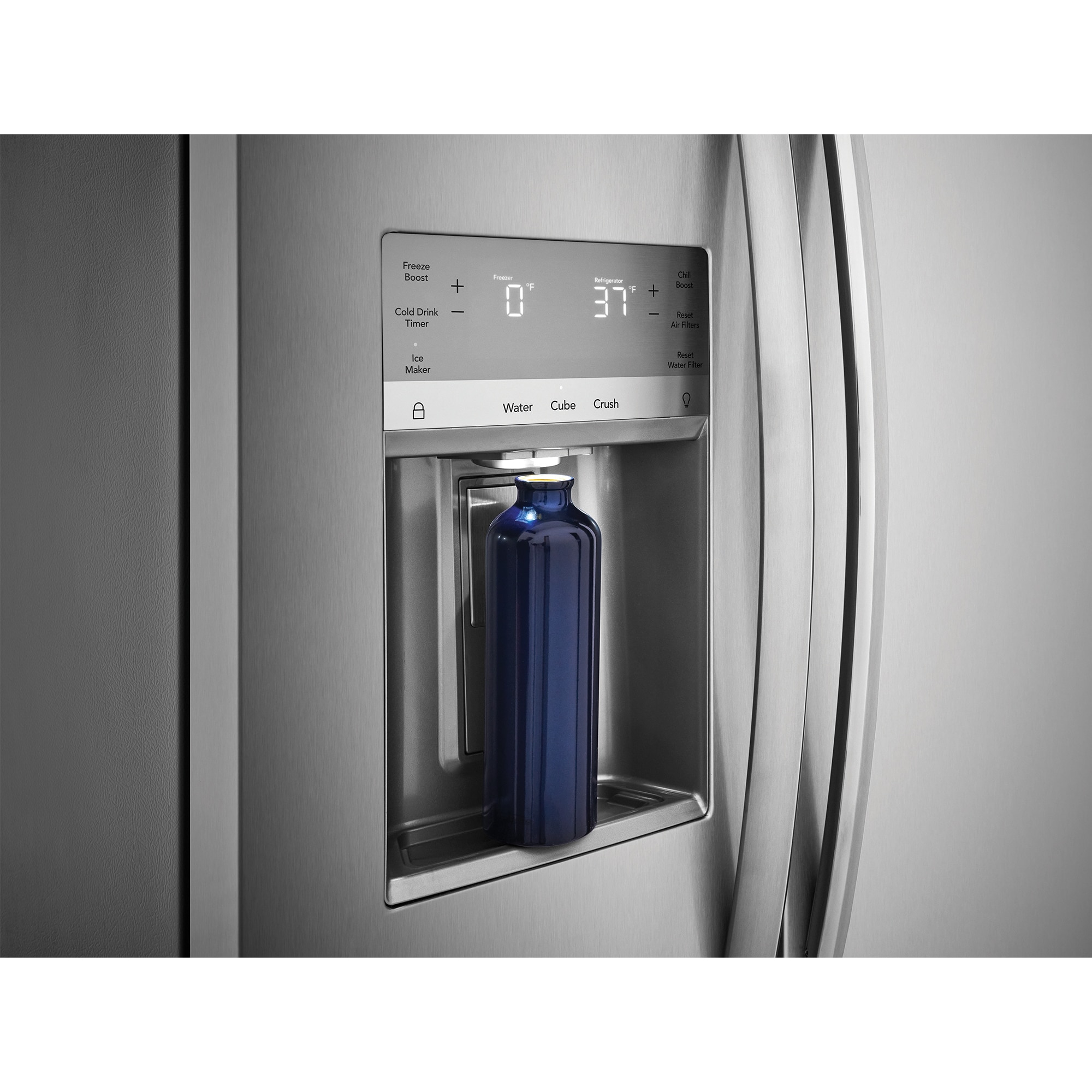 Frigidaire Gallery 36 in. 22.3 cu. ft. Counter Depth Side by Side Refrigerator with Ice & Water Dispenser - Stainless Steel, Stainless Steel, hires