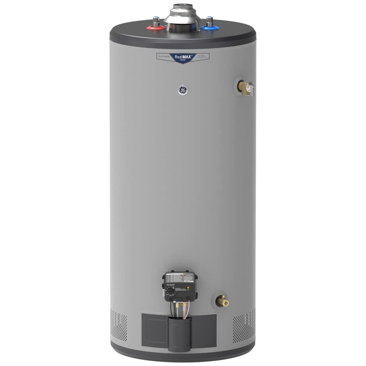 GE RealMax Platinum Natural Gas 40 Gallon Short Water Heater with 12-Year Parts Warranty, , hires