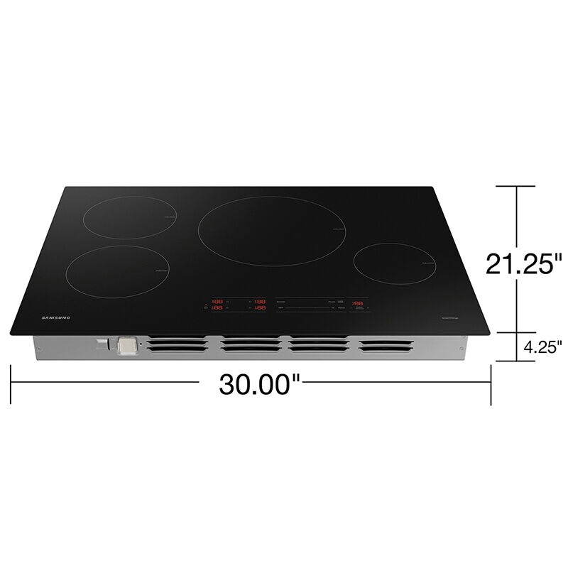 Samsung 30 in. 4Burner Smart Induction Cooktop with Simmer Burner and
